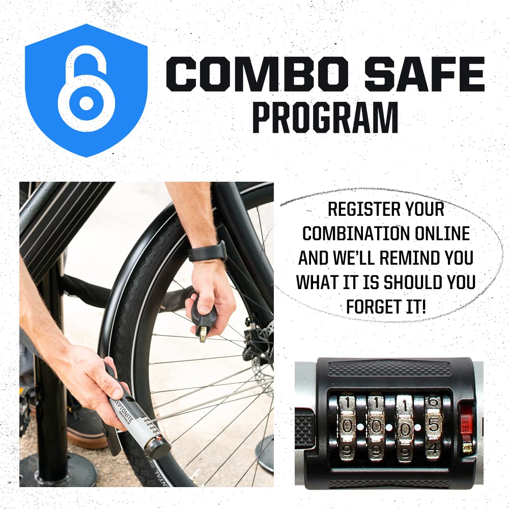 Kryptonite Combo Bike U-Lock Standard, Anti-Theft Security Bicycle Lock, 12mm Steel Shackle, 4-Digit Resettable Combination U Lock for Scooter Road Mountain Bikes ๐ All In One Marketplace Canada