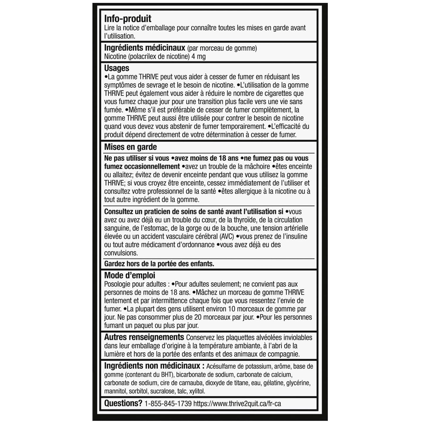 Thrive Nicotine Replacement Gum, 4mg Extra Strength, Mint, 108 Count ๐ All In One Marketplace Canada