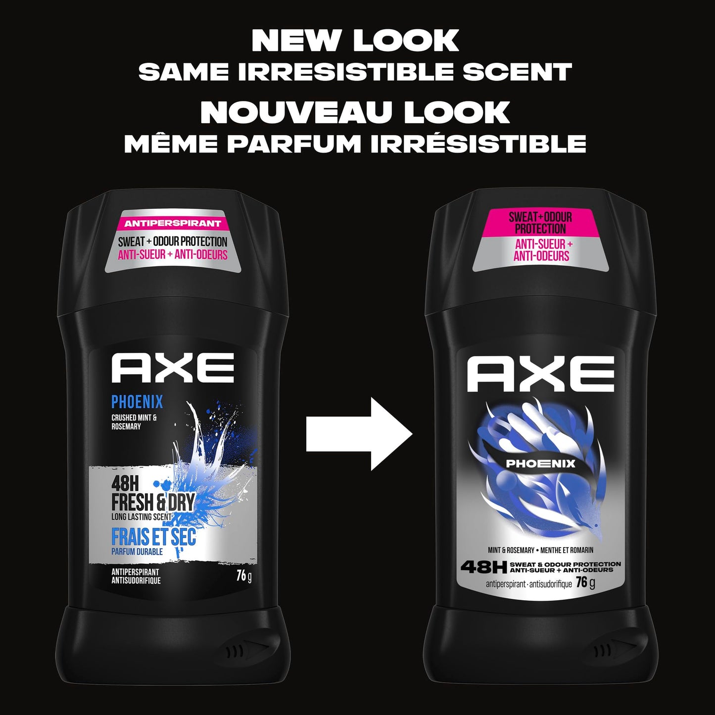 AXE Phoenix Antiperspirant Stick for 48-Hour Sweat and Odour Protection, Crushed Mint & Rosemary, 76g (Pack of 4) ๐ All In One Marketplace Canada