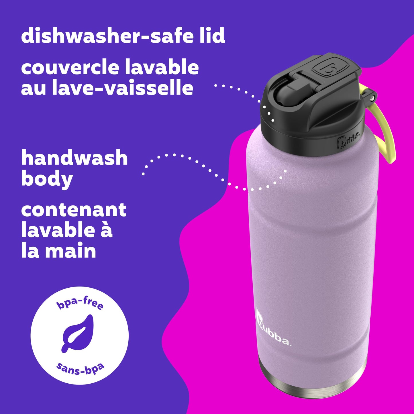 Bubba Trailblazer Stainless Steel Water Bottle with Straw Lid, Vacuum-Insulated, Lavender Frost, 40 oz (1.18 L) π All In One Marketplace Canada