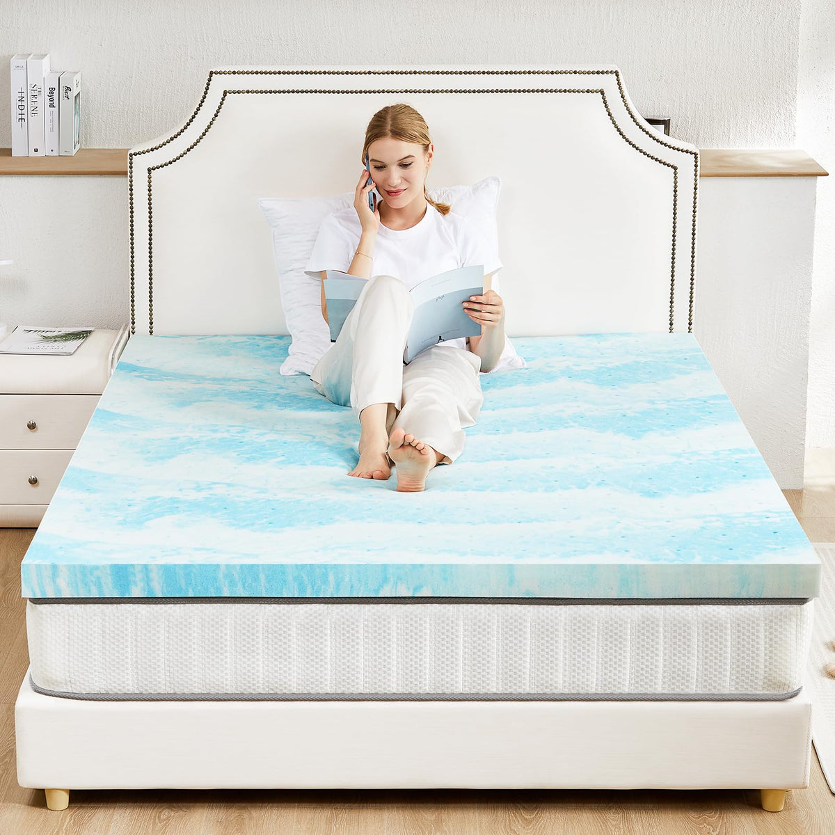 Sweetcrispy 3 Inch Twin XL Memory Foam Mattress Topper, Blue š All In One Marketplace Canada