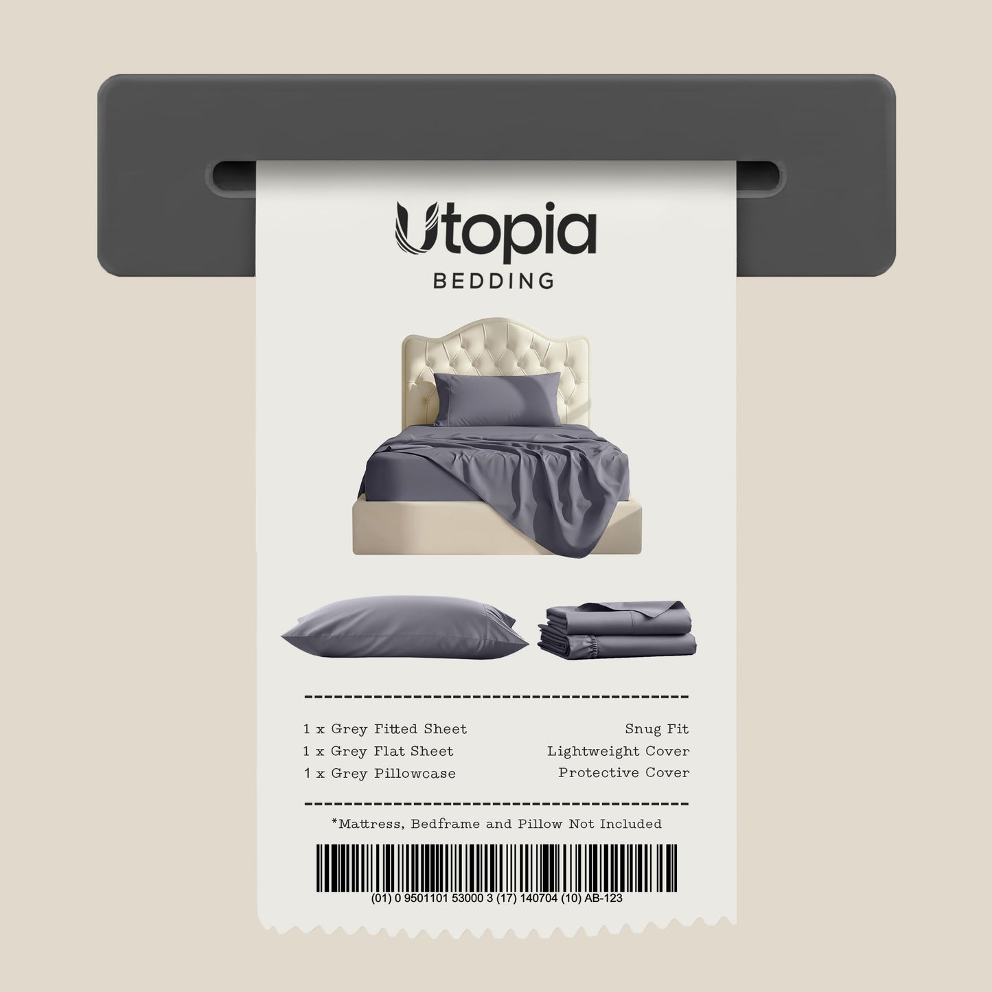 Utopia Bedding Twin/Single Bed Sheets - 3 Piece Twin Size Cooling Sheet Set - Hotel Luxury Soft Breathable Microfiber, Oeko-TEX, Deep Pocket Easy Fit & Care, Fade & Wrinkle Resistant, Grey ๐ All In One Marketplace Canada
