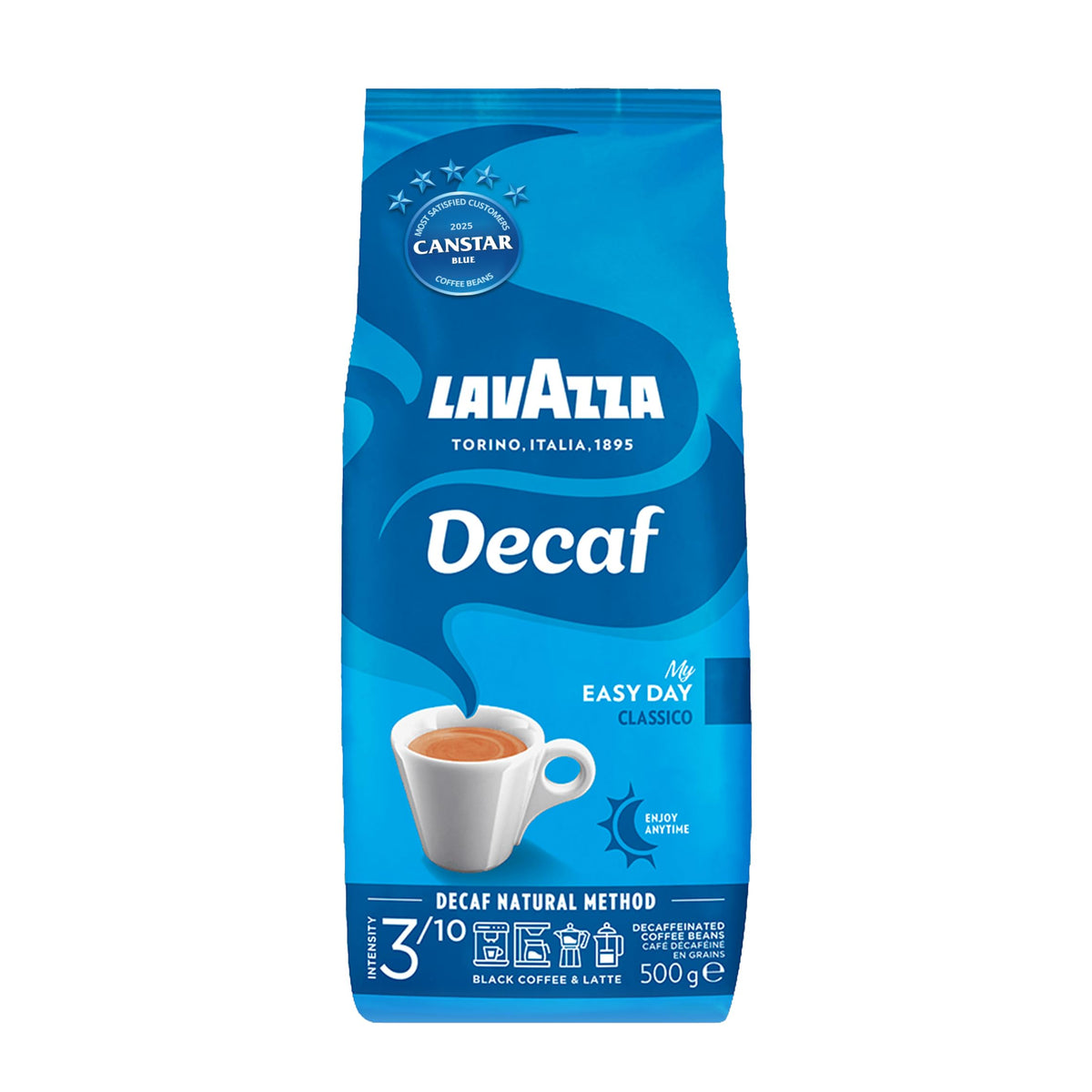 Lavazza Dek Whole Bean Coffee Blend, Decaffeinated Dark Espresso Roast, 1.1-Pound (.5 KG) Bag ๐ All In One Marketplace Canada