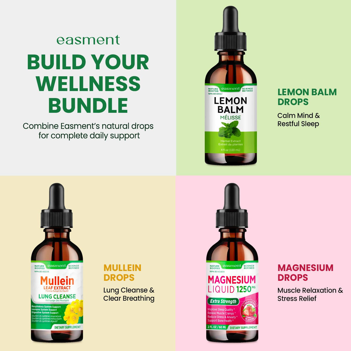 Easment Mullein Leaf Extract Drops for Lungs โ Herbal Supplement for Lung Cleanse, Mucus & Phlegm Relief โ Alcohol-Free Liquid ๐ All In One Marketplace Canada