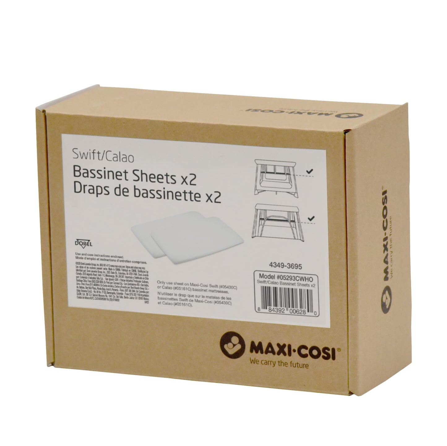 Maxi-Cosi Swift/Calao Bassinet Mode Fitted Sheets โ 2-Pack, 100% Cotton, Soft and Breathable, Durable, Perfect Fit for Playard Bassinet Mattress, Machine Washable, Baby Bedding Essentials ๐ All In One Marketplace Canada