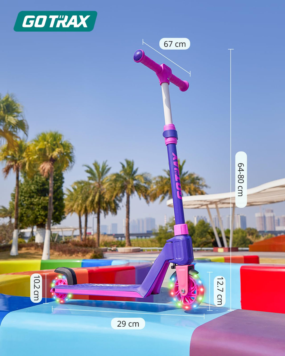 Gotrax K03 Kick Scooter for Kids, 5" LED Lighted Wheels and Adjustable Handlebars, Lightweight Design and Anti-Slip Deck, Max Load 110 Lbs, Kids Scooter for Boys & Girls Ages 3+ ๐ All In One Marketplace Canada