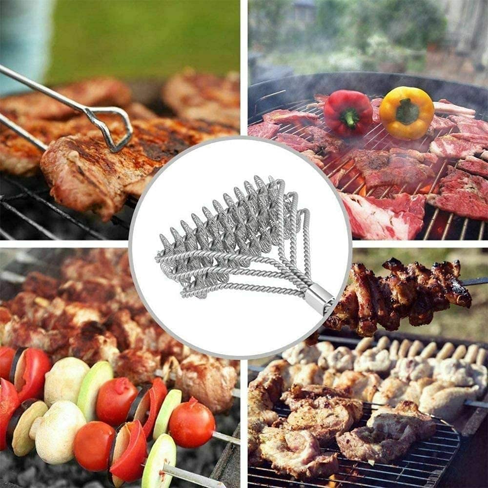 2 Pack BBQ Grill Brush, 18 inch BBQ Accessories, BBQ Cleaning Brush Safe Bristle Free BBQ Brush,100% Rust-Proof Stainless Steel- BBQ Grill Cleaner for Gas, Charcoal, Smoker, Porcelain, Infrared Grill 🍁 All In One Marketplace Canada