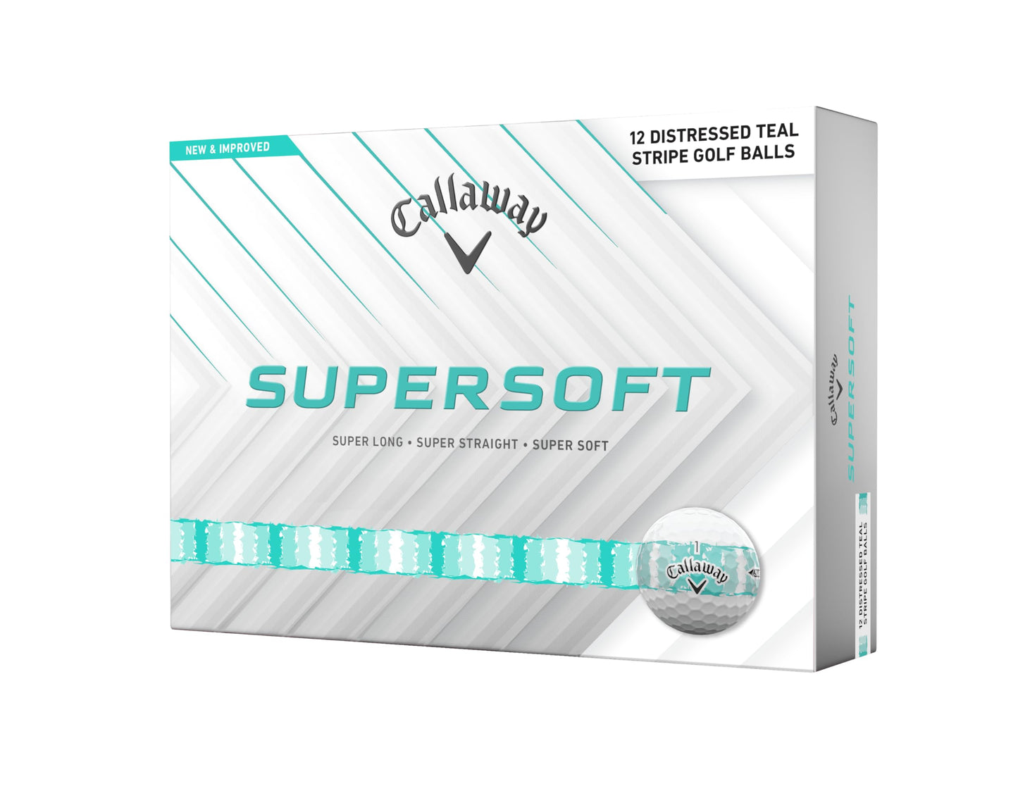 Callaway Golf Supersoft Golf Balls (2025) (Distressed Stripe Teal) ๐ All In One Marketplace Canada