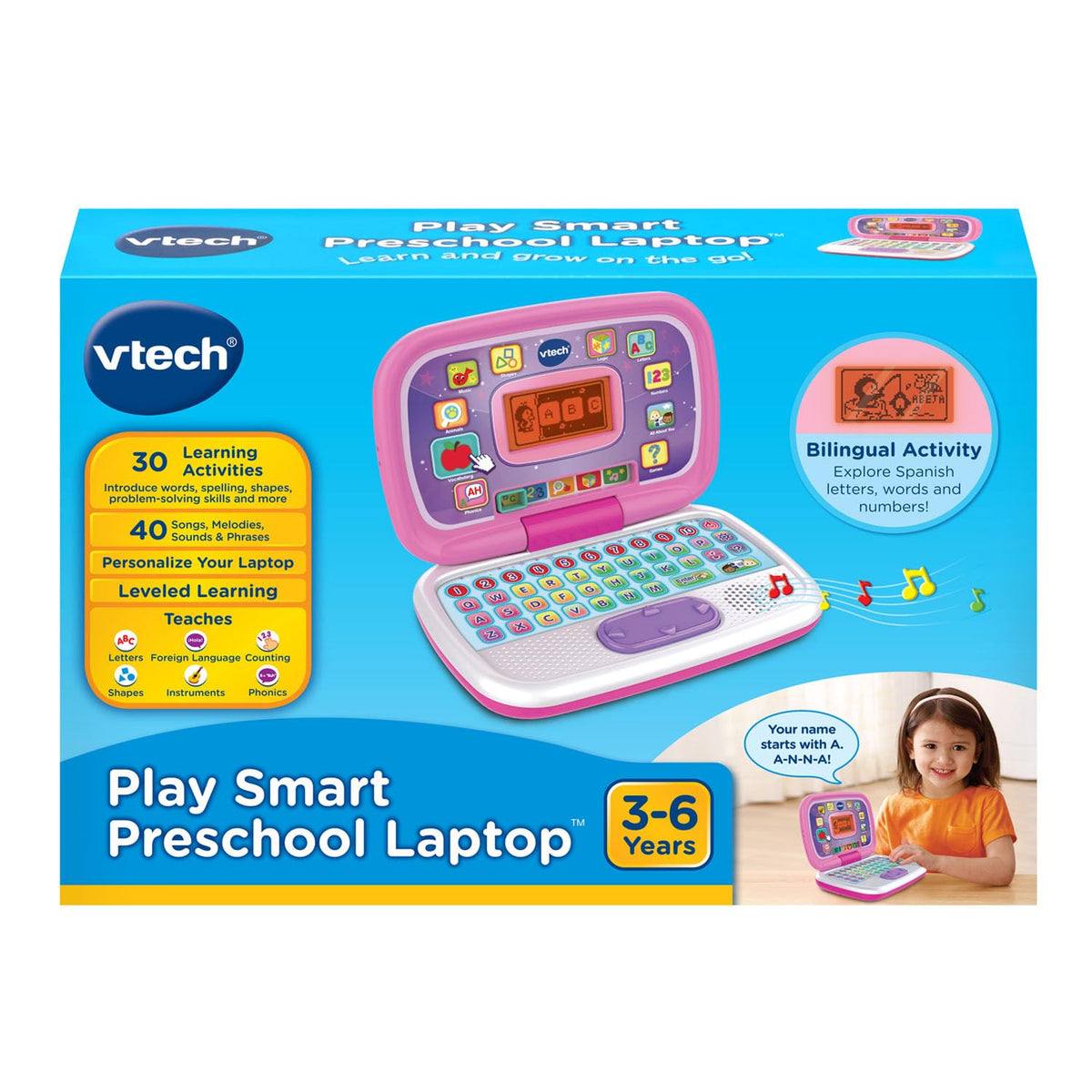 VTech Play Smart Preschool Laptop, Pink (English Version) ๐ All In One Marketplace Canada