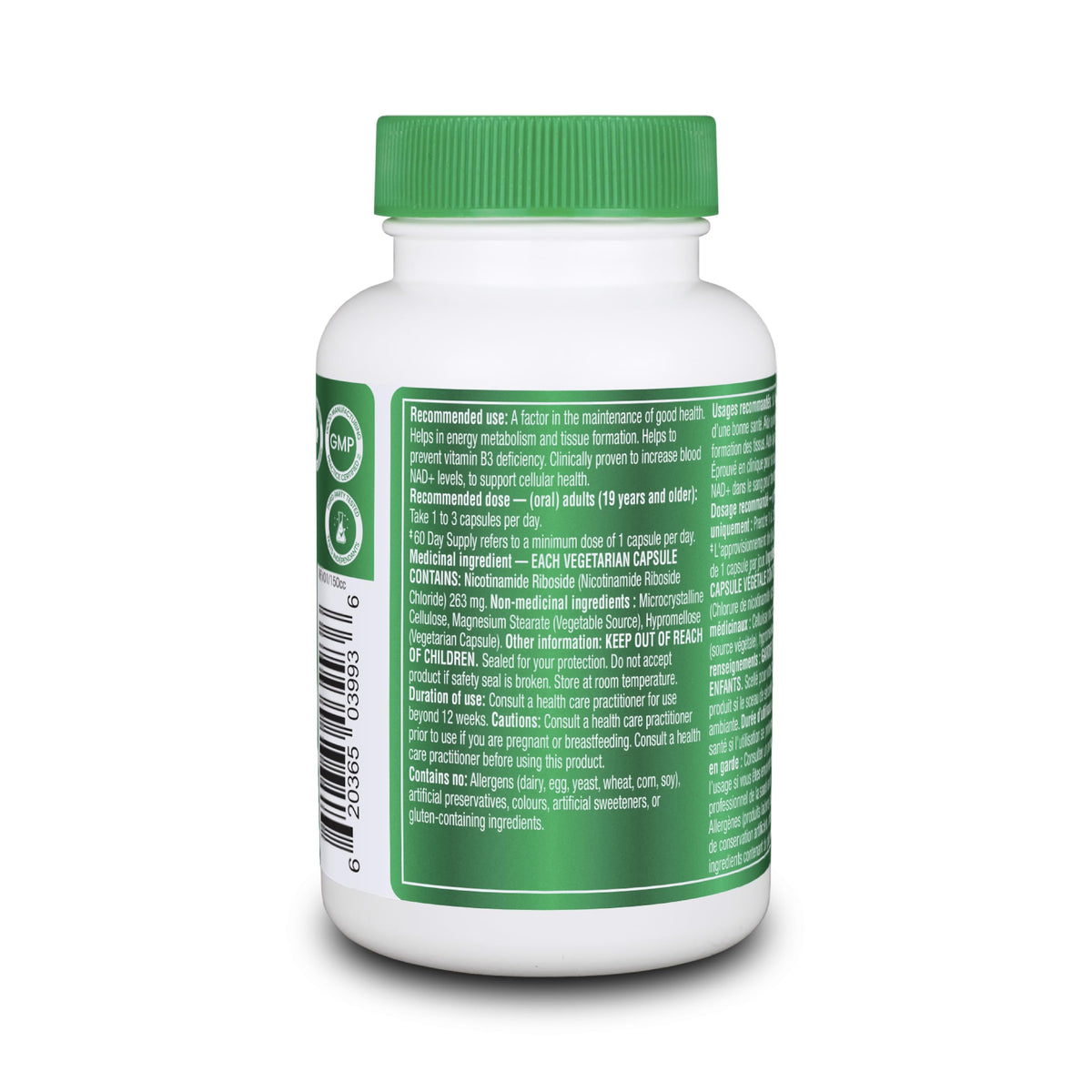 Organika Canadian-Made NAD+ Booster - NRC - for Energy Metabolism, Healthy Aging, Vitamin B3, and Cellular Health - 60vcaps, 60 Day Supply ๐ All In One Marketplace Canada