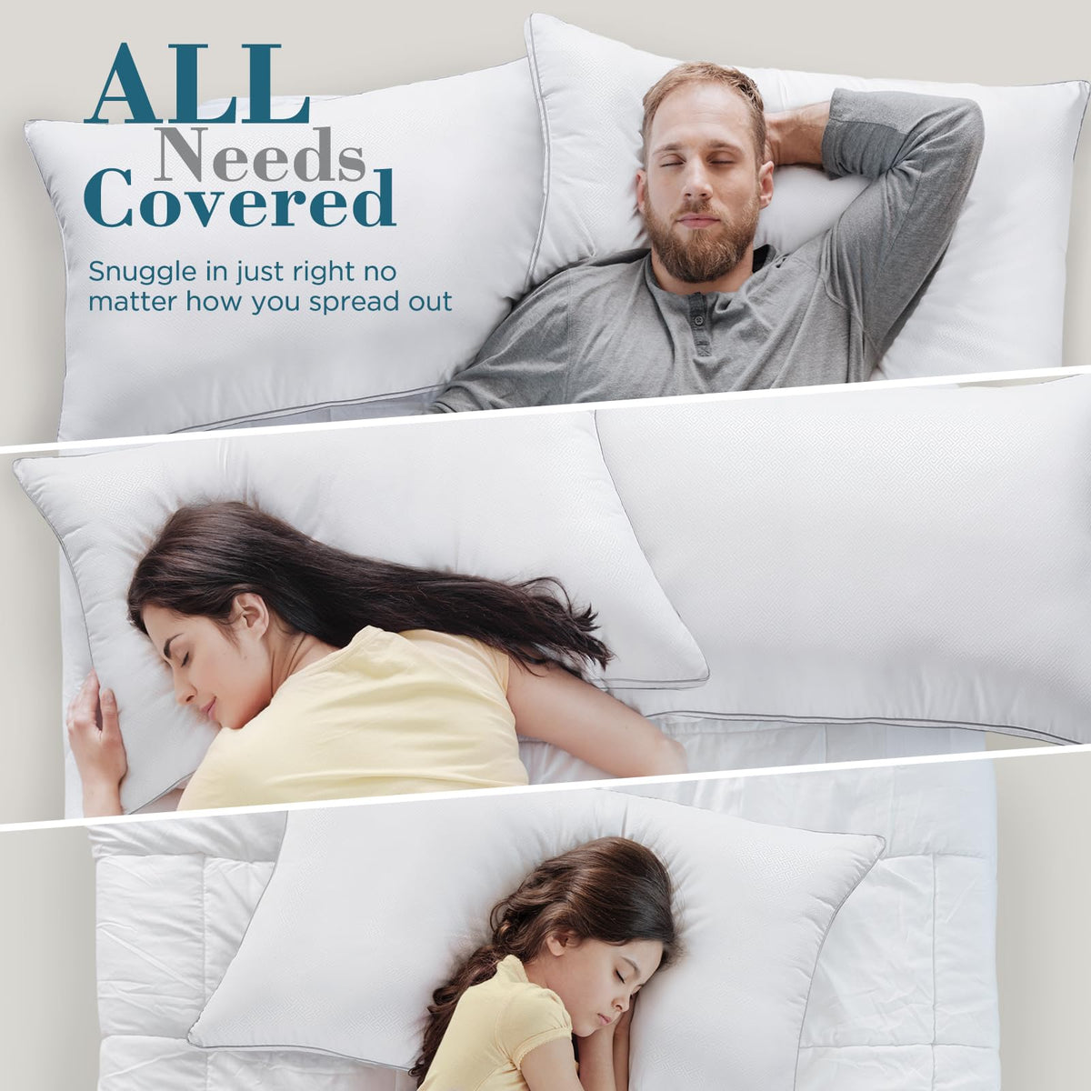 viewstar Bed Pillows Queen Size 2 Pack, Firm Support Gusseted Side Sleeper Hotel Pillow for Back and Stomach Sleeping, White ๐ All In One Marketplace Canada
