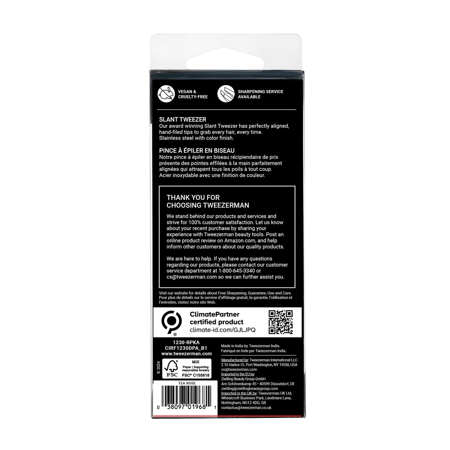 Tweezerman Exclusive Dusty Rose Slant Tweezer - Hair Removal Tweezers, Stainless Steel ๐ All In One Marketplace Canada