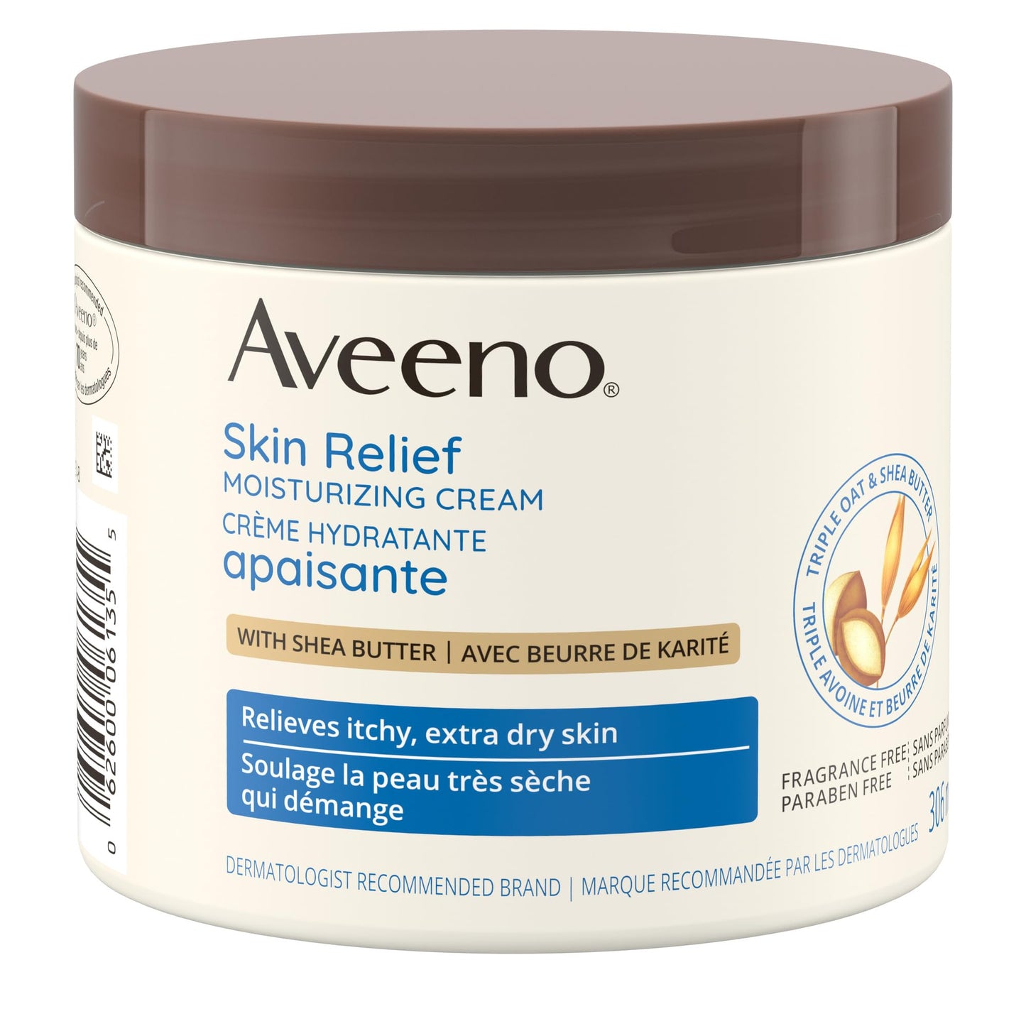 Aveeno Skin Relief Moisturizing Cream, Body Lotion, Shea Butter, Oat Extract, Extra Dry Skin Moisturizer, Fragrance Free, 306-mL π All In One Marketplace Canada