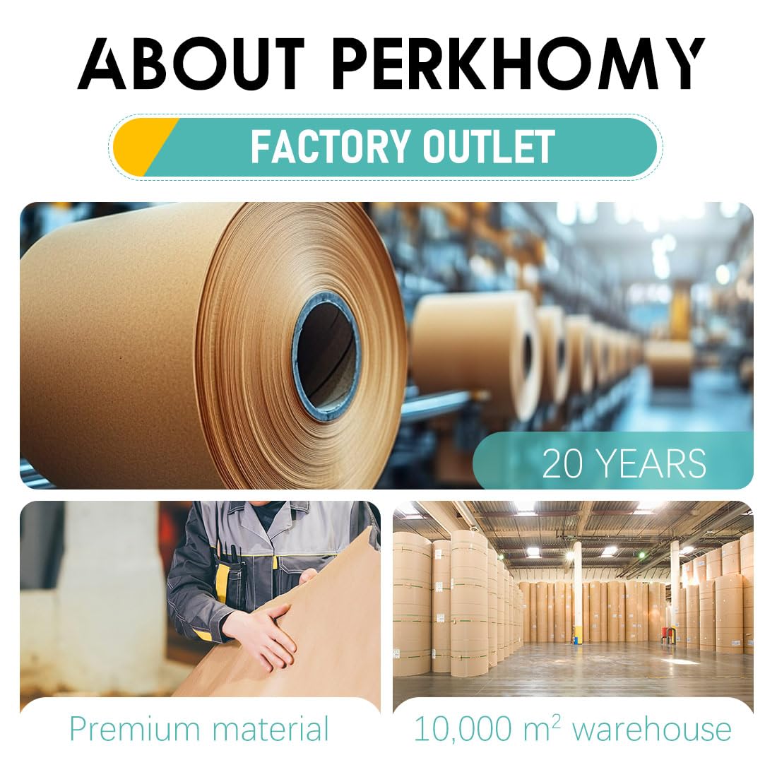 PerkHomy 36" x 2,400" (200') Brown Kraft Paper Roll for Craft Bulletin Board Paper Art Table Covering Crafting Gift Wrapping Bouquet Packing Parcel 70GSM 50LB (Brown, 36" x 200') 🍁 All In One Marketplace Canada