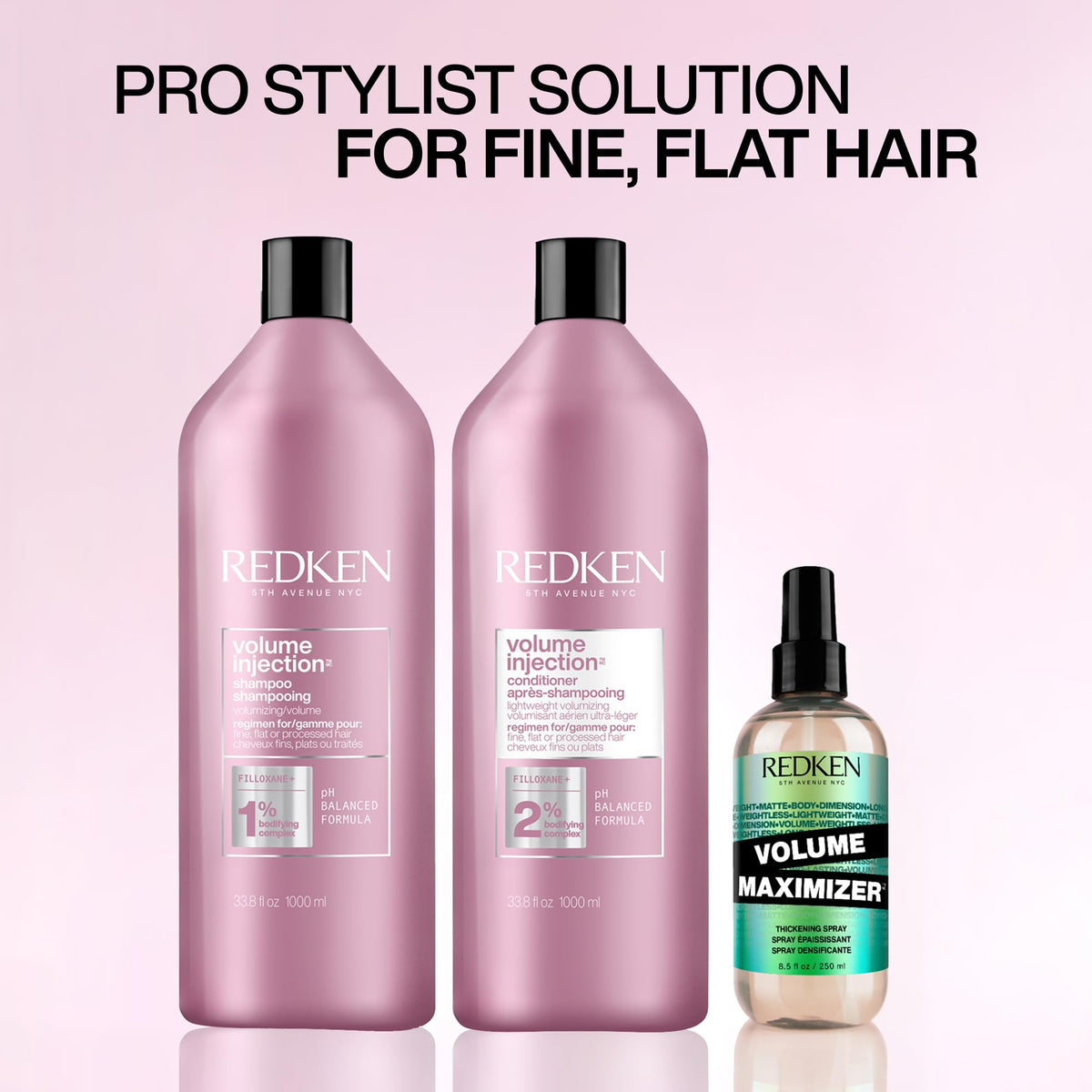 Redken Hair Conditioner, Volume Injection Conditioner Hair Volumizer For Fine Hair, Volumizing Conditioner Adds Lift & Body, With Filoxane, Paraben Free, 1000 ML ๐ All In One Marketplace Canada