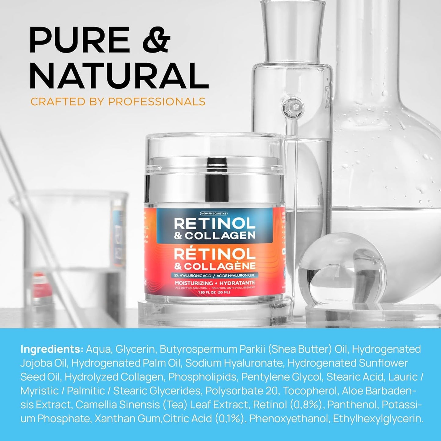 Retinol Cream for Face with Hyaluronic Acid, Collagen Day & Night Moisturizer for Women and Men, Age Solution Cream, 1.85 Oz ๐ All In One Marketplace Canada
