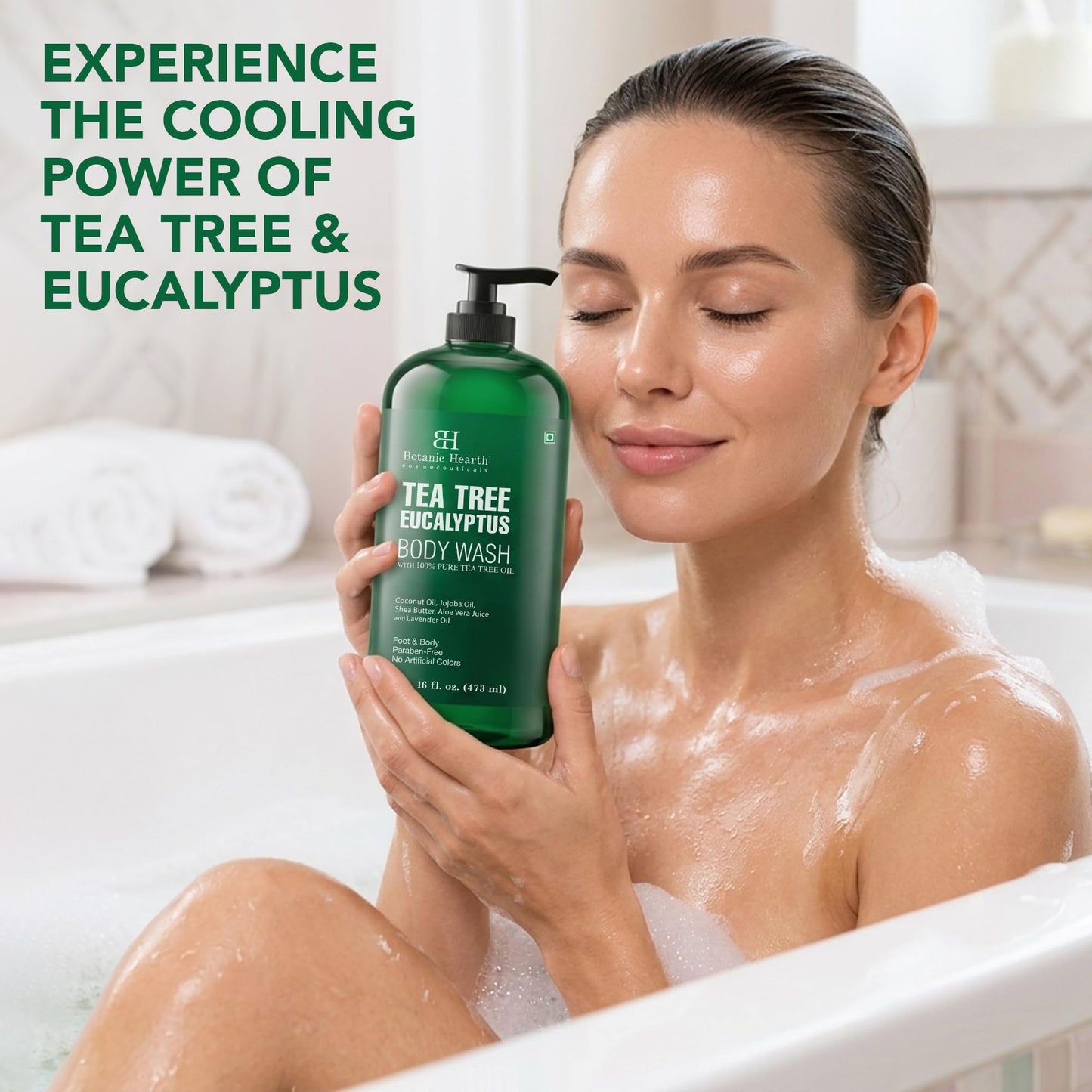 Botanic Hearth Eucalyptus Tea Tree Body Wash | Shower Gel - 16 fl oz | for Men and Women | Antifungal, Moisturizing & Soothing Formula with Natural Oils ๐ All In One Marketplace Canada