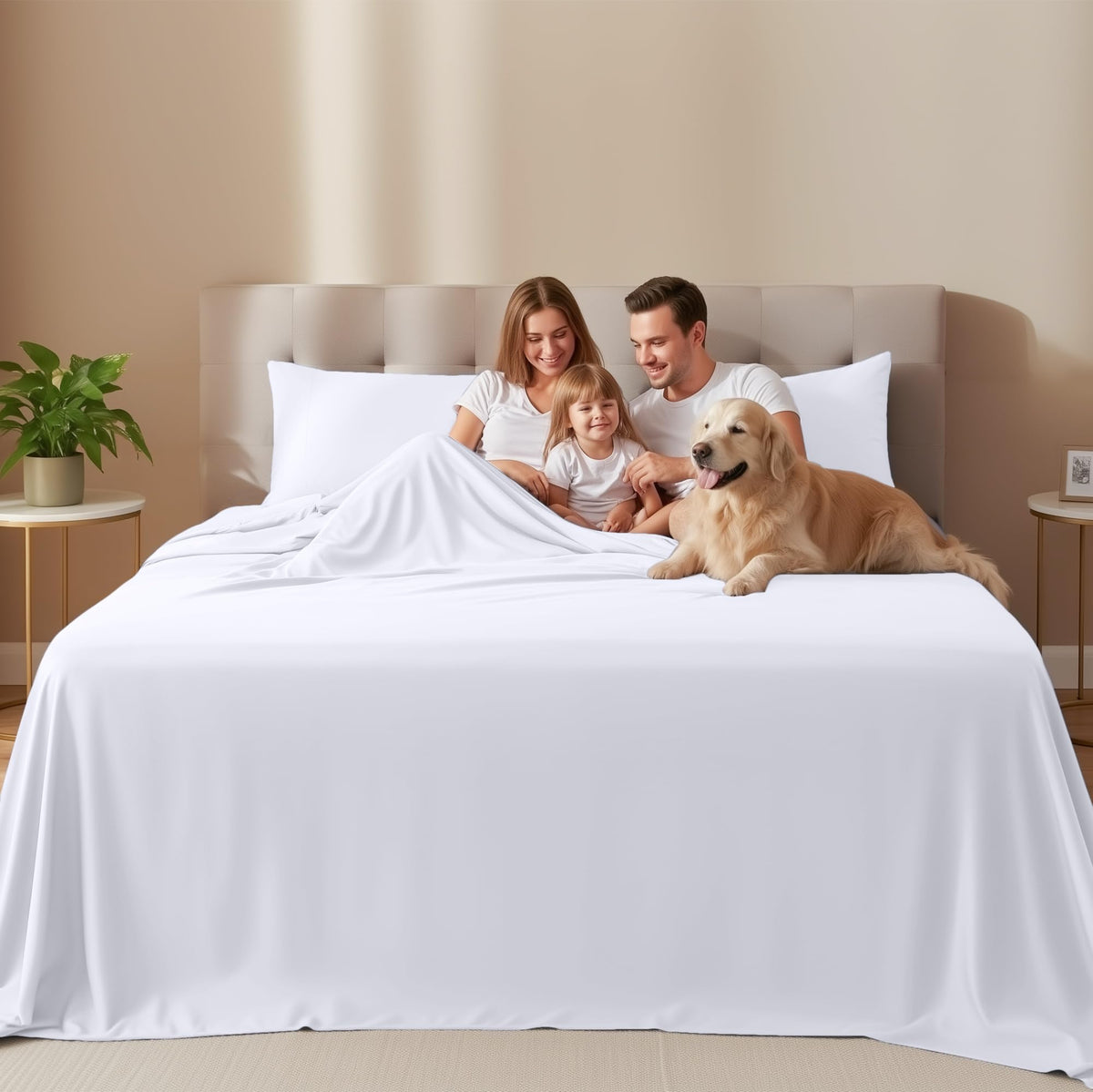 Utopia Bedding Queen Bed Sheets - 4 Piece Queen Size Cooling Sheet Set - Hotel Luxury Soft Breathable Microfiber, Oeko-TEX, Deep Pocket Easy Fit & Care, Fade & Wrinkle Resistant, White ๐ All In One Marketplace Canada