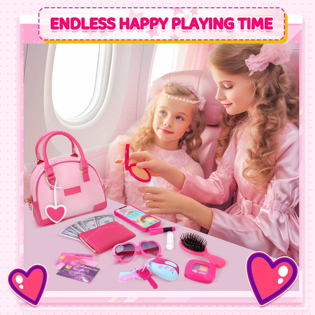 INNOCHEER Little Girls Purse, Kids Toy Purse with Pretend Makeup, Play Purse for Little Girls, Pretend Play Toddler Purse, Birthday Christmas Princess Gifts Toys for Girls 3 4 5 6 7 8 Year Old ๐ All In One Marketplace Canada