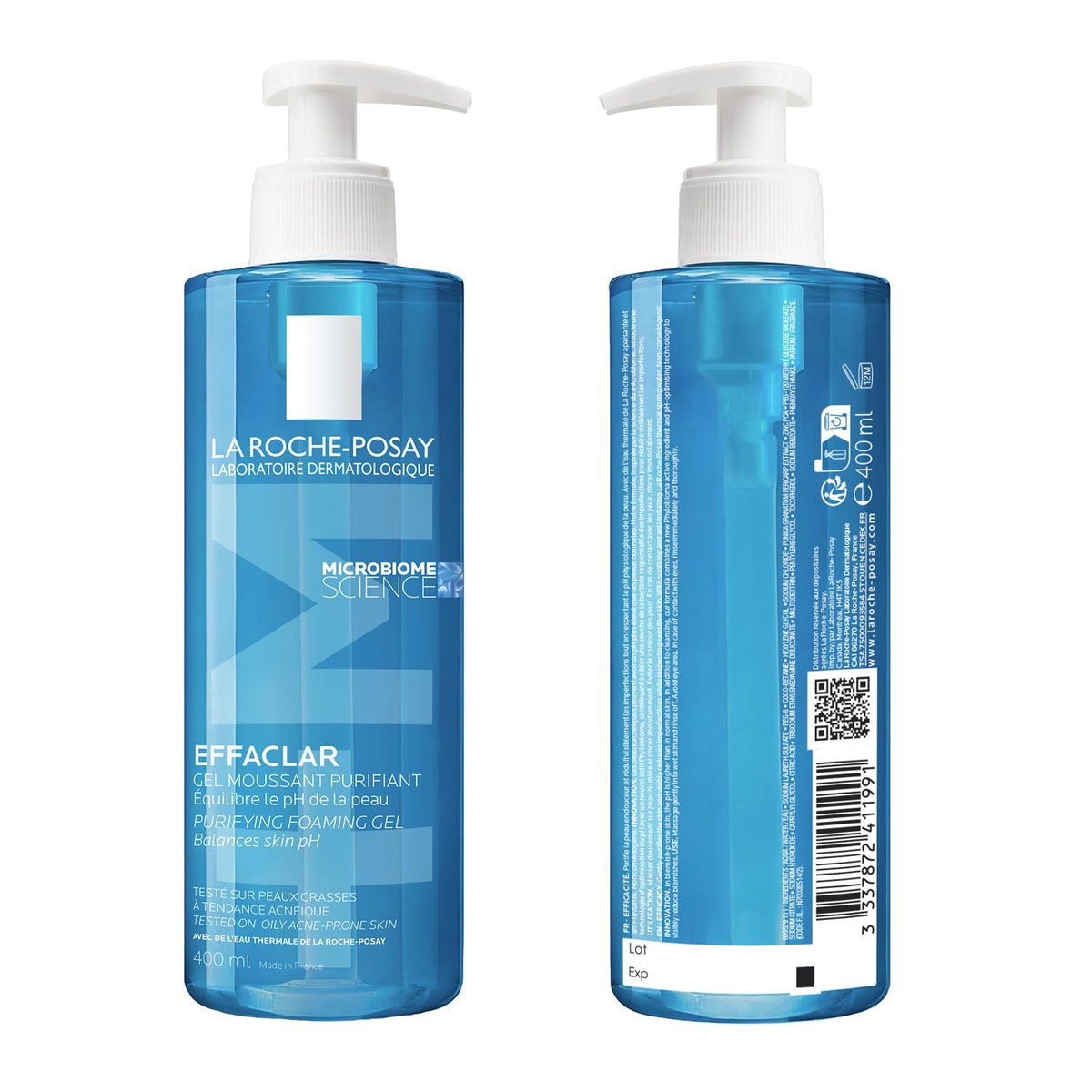 La Roche Posay Face Wash Gel Cleanser, Effaclar Gentle Purifying Foaming Gel for Oily and Sensitive Acne-Prone Skin. Alcohol-free, Soap-Free, Paraben-free, Non-Comedogenic, 400mL ๐ All In One Marketplace Canada