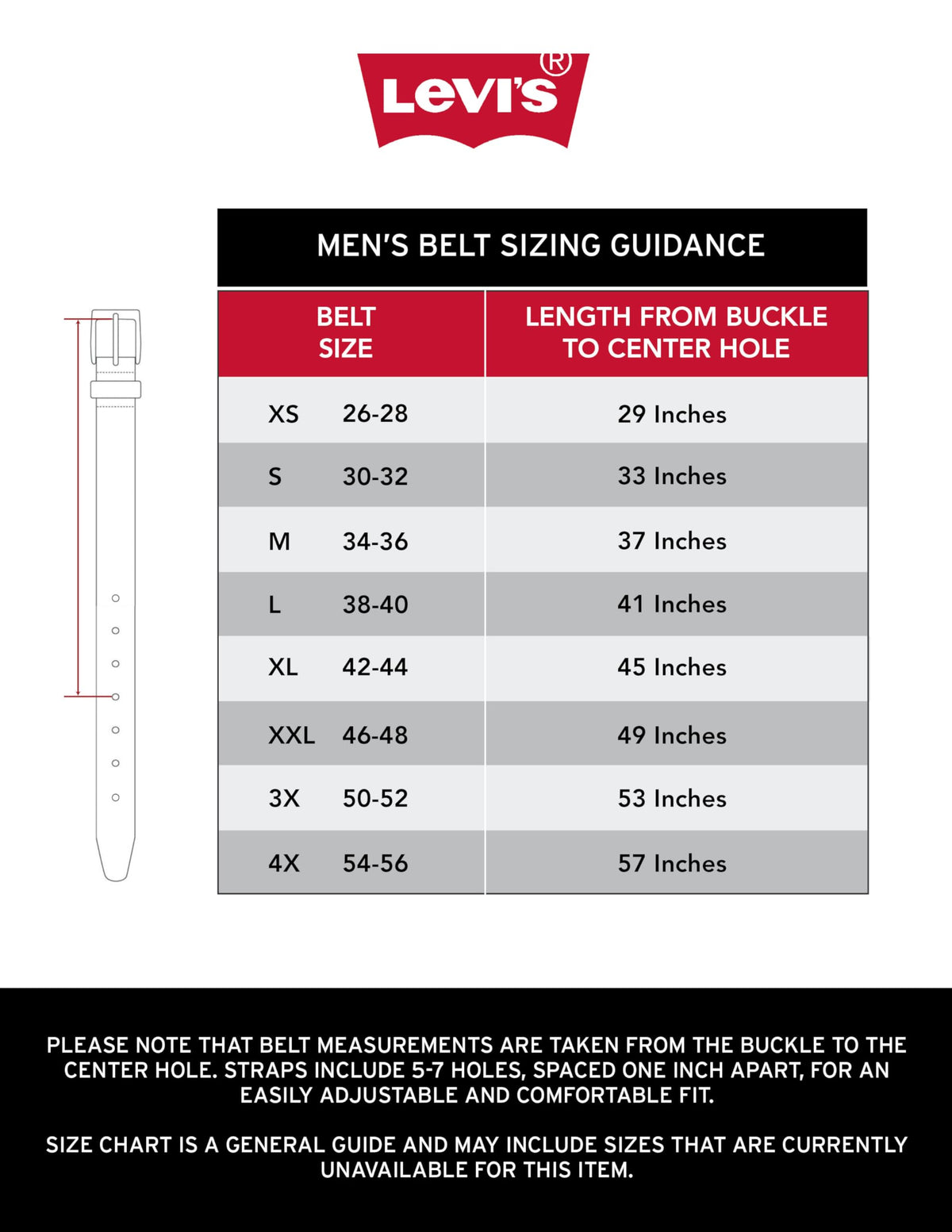 Levi's Casual Belt-Dress for Men Jeans with Thick Strap and Buckle, Matte black, Large (38-40) ๐ All In One Marketplace Canada