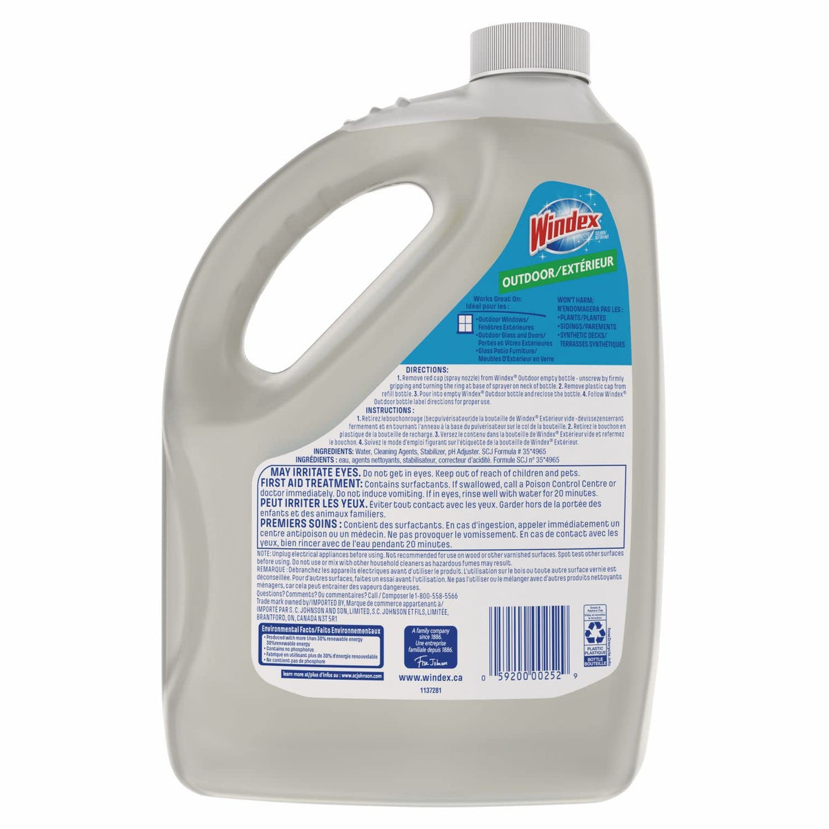 Windex Outdoor Window, Glass, and Patio Cleaner Refill, Streak-Free, Removes Dirt and Grime, Surface Cleaning Shine Spray, 3.8mL ๐ All In One Marketplace Canada