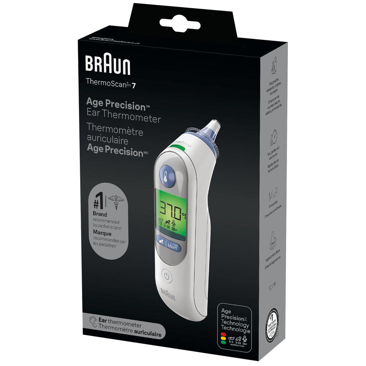 Braun IRT6520CA ThermoScan® 7 Ear Thermometer with Age Precision™ for All Age Groups, #1 Brand Among Pediatricians and Moms 🍁 All In One Marketplace Canada