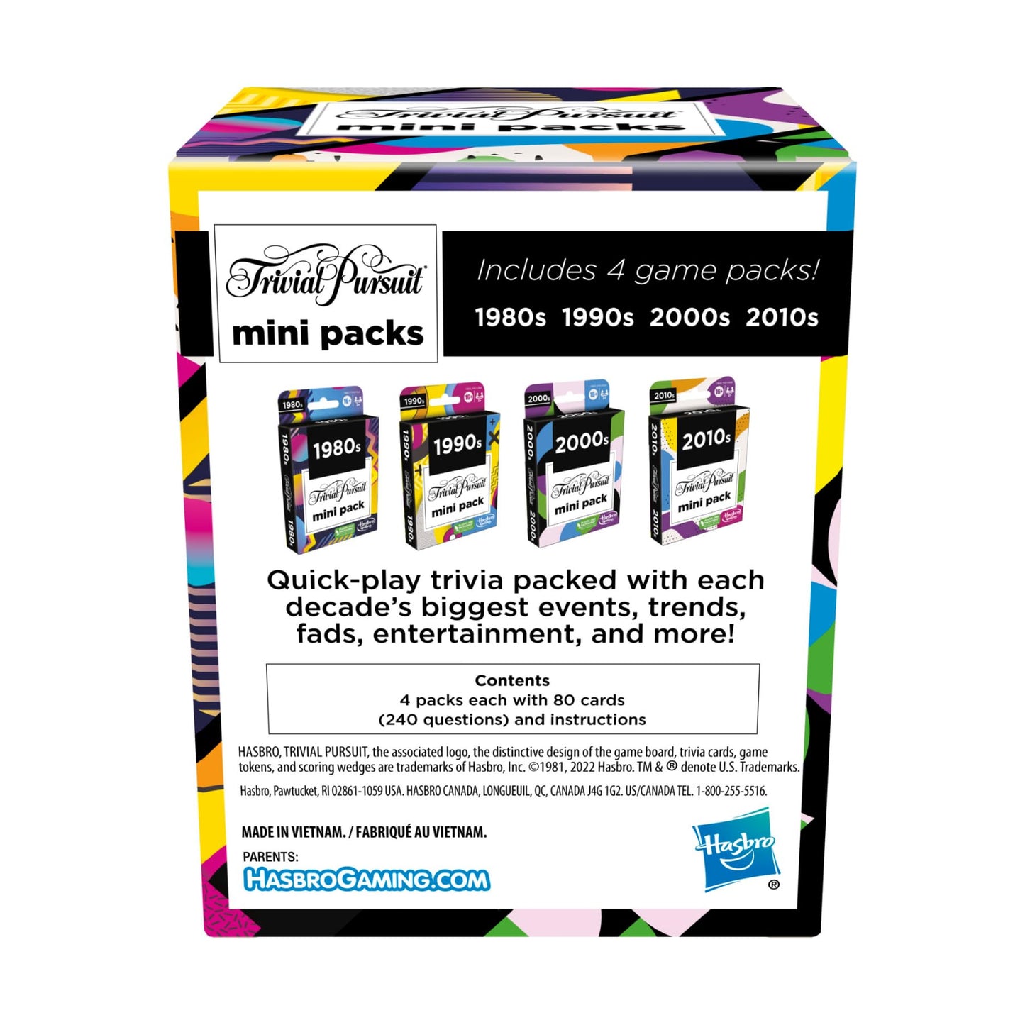 Hasbro Gaming Trivial Pursuit Mini Pack Multipack, Fun Quiz Questions for Adults and Teens Ages 16+ Includes 4 Games with 4 Decades ๐ All In One Marketplace Canada