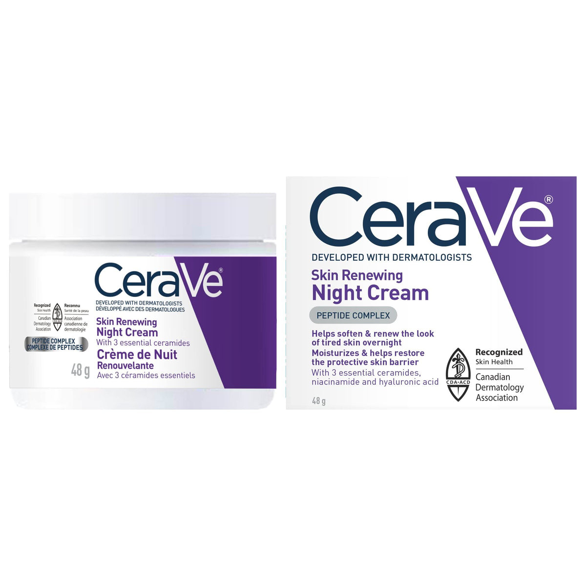 CeraVe Night Cream for Face, Skin Renewing Moisturizer for Men & Women With Hyaluronic Acid, Niacinamide, Bio Peptides & Ceramides. Fragrance Free, Non-comedogenic, Suitable for Sensitive Skin ๐ All In One Marketplace Canada