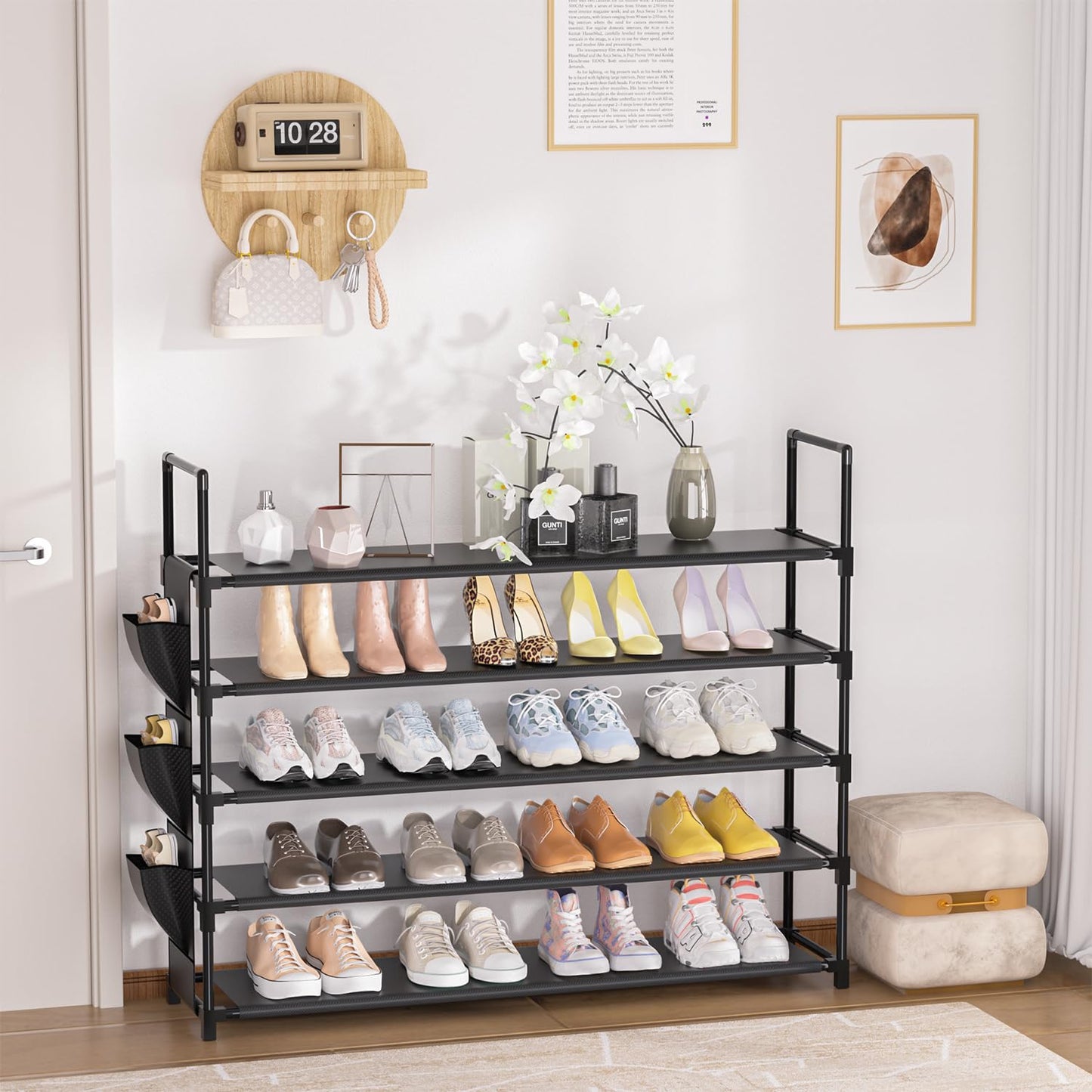 Shoe Rack 5 Tier Shoe Organizer Shoe Storage 20-25 Pairs for Closet Entryway Shoes Holder Space Saving Tall Shoes Shelf for Bedroom Garage Door ๐ All In One Marketplace Canada