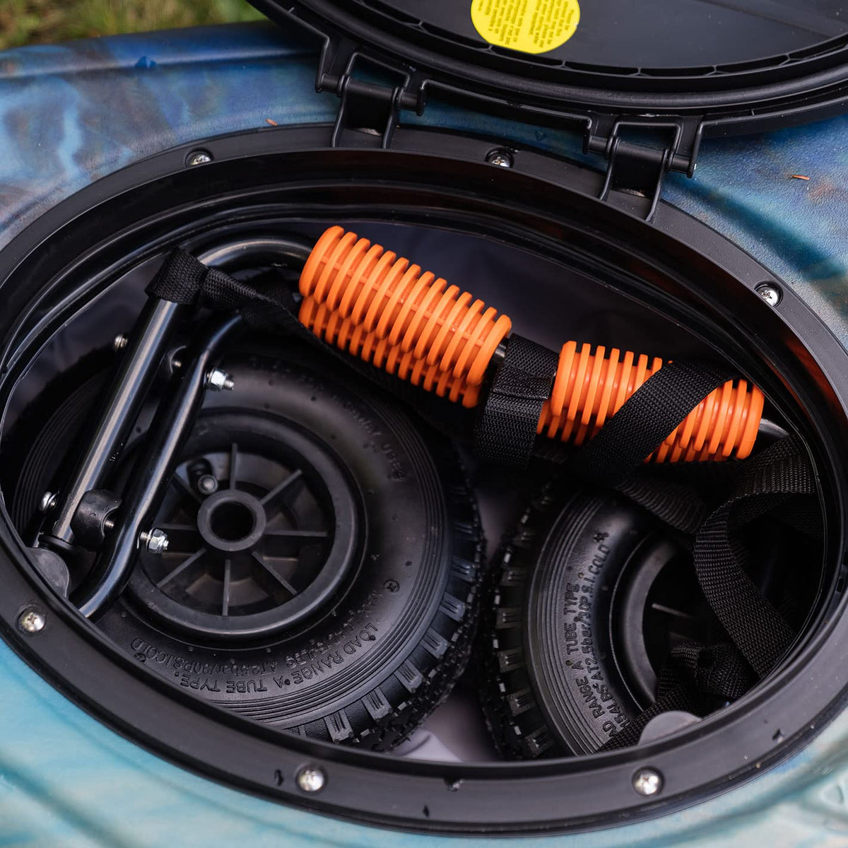 Pelican - Universal Canoe, Kayak & Stand Up Paddle SUP Cart Carrier - Fold Together Trolley with Wide Removable Inflatable Tires, Black, Medium ๐ All In One Marketplace Canada