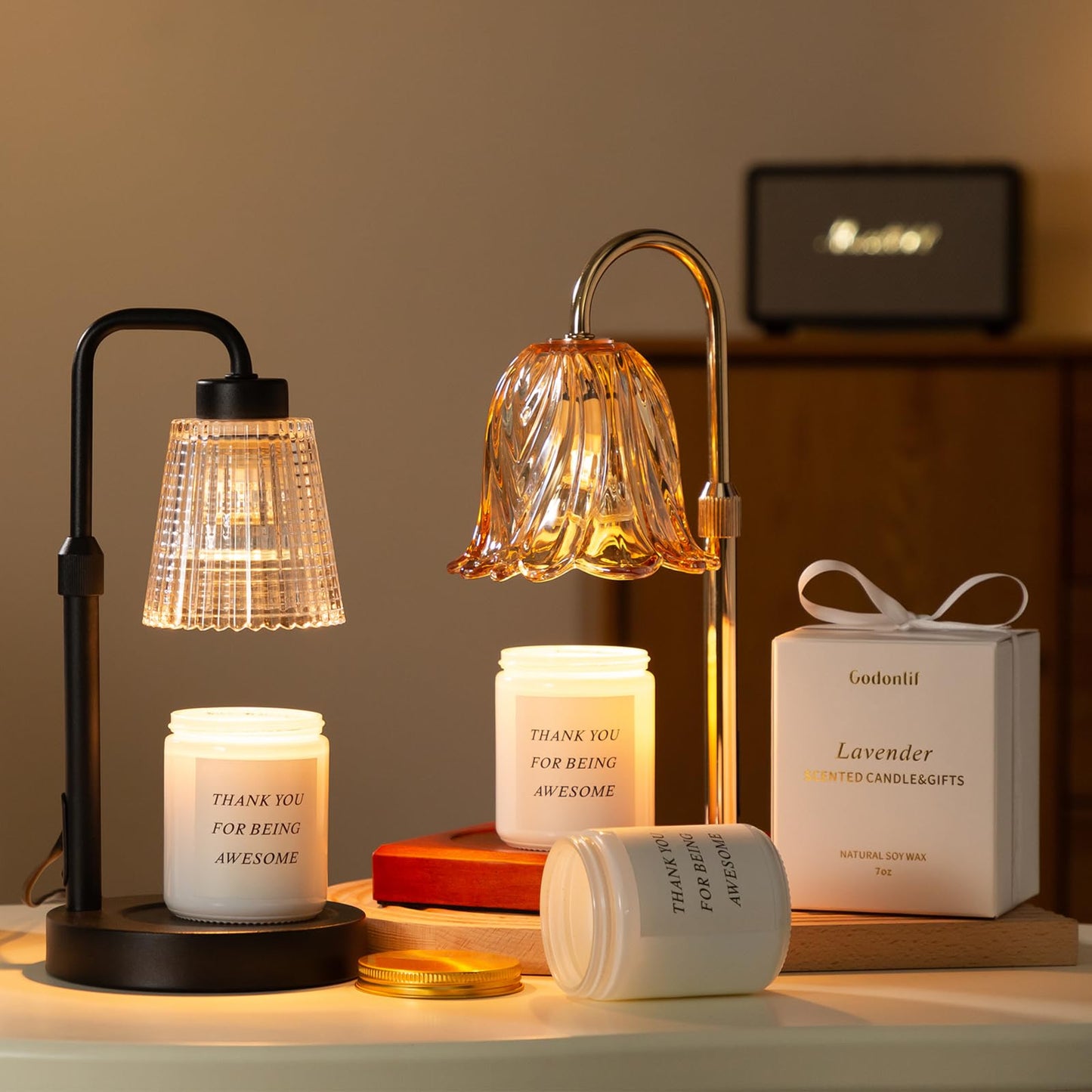 GODONLIF Candle Warmer Lamp with Timer Dimmable, Birthday Gifts for Women Mom, Home Decor Living Room Bedroom Decor, Wax Melt Warmer for Jar Candles with 2 Bulbs ๐ All In One Marketplace Canada