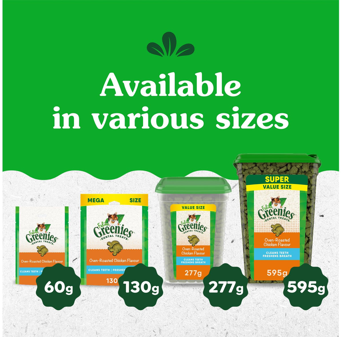 GREENIES Feline Cat Treats Natural Dental Care, Oven Roasted Chicken Flavour, 21oz. Tub ๐ All In One Marketplace Canada