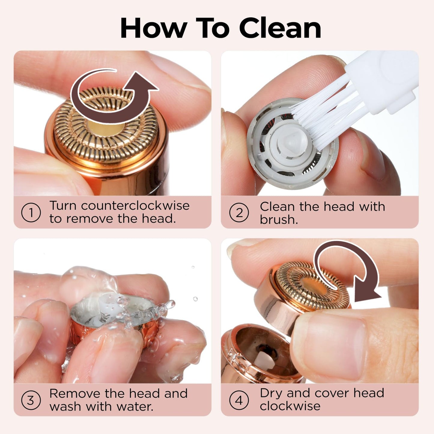 Kradaa Facial Hair Removal for Women: Electric Face Razor with LED Light - Painless & Instant Results Mini Shaver for Travel Use (Rose Gold) ๐ All In One Marketplace Canada