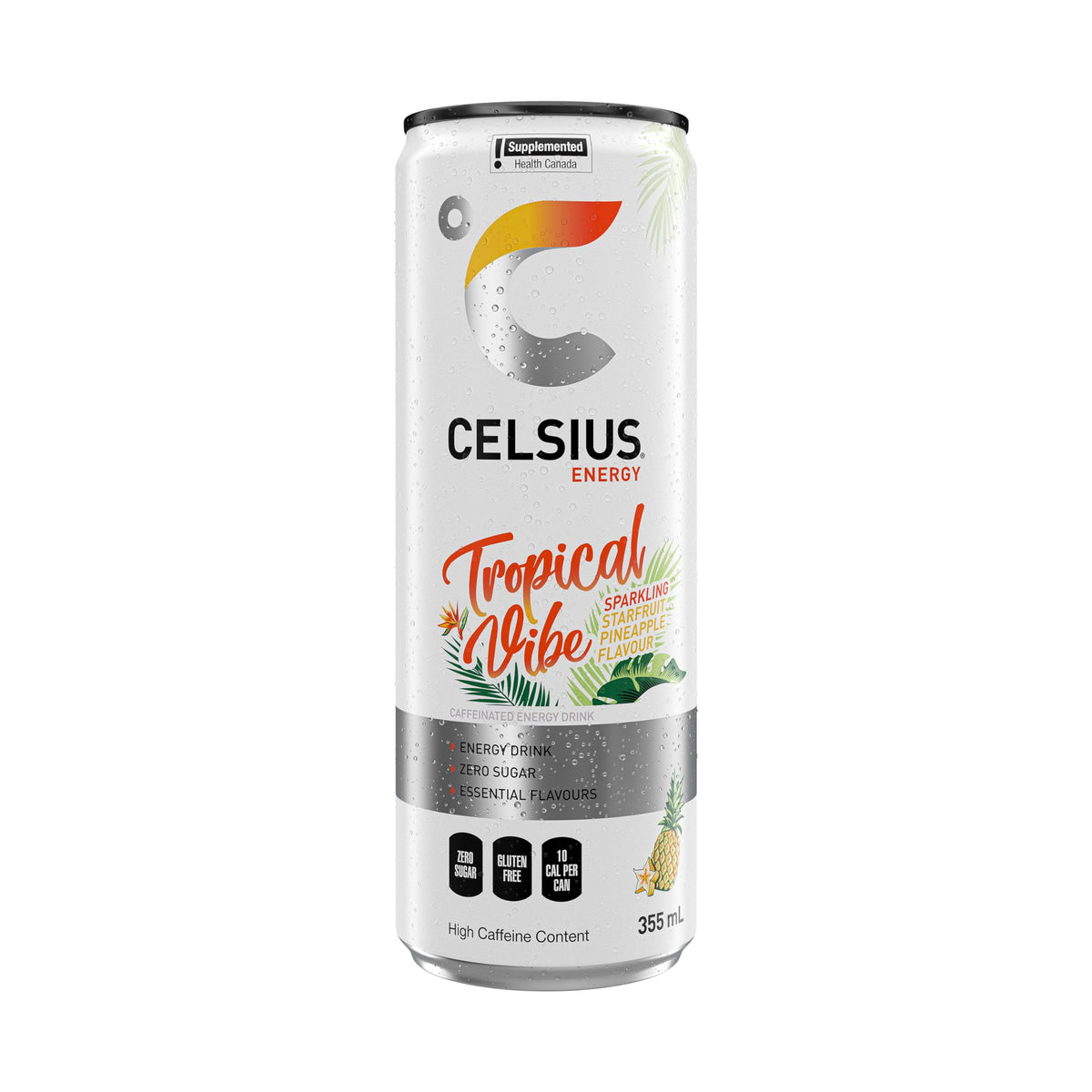 CELSIUS Sparkling Tropical Vibe, Zero Sugar Energy Drink, 355ml (Pack of 12) š All In One Marketplace Canada