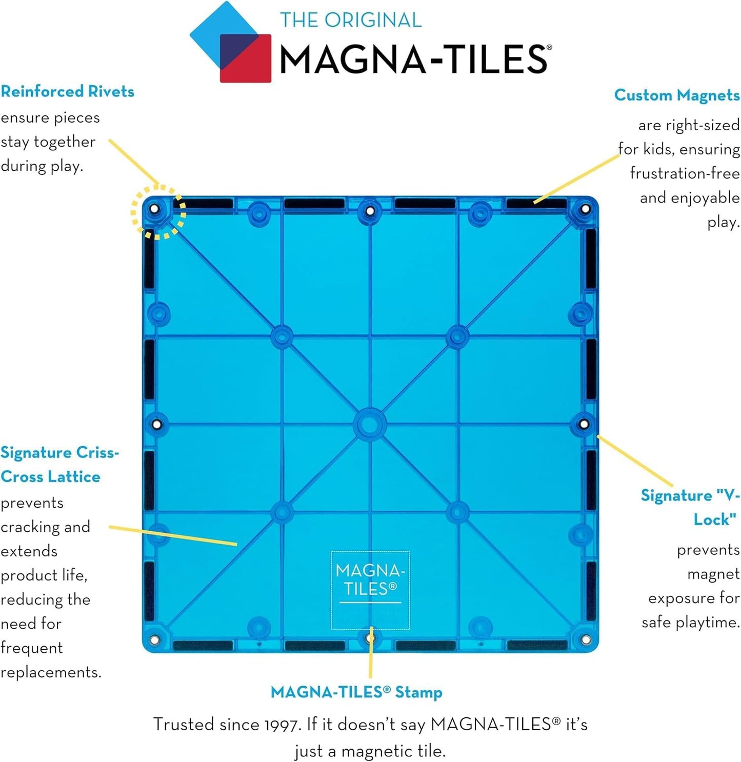 Magna-Tiles 04300 Clear Colors 100 Piece Set by Valtech since 1997 ๐ All In One Marketplace Canada