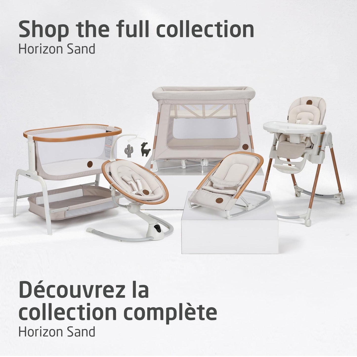 Maxi-Cosi Iora Bedside Bassinet , infant bedside sleeper crib, 4 height positions, portable & folds flat, large storage basket, includes travel bag, Horizon Sand 🍁 All In One Marketplace Canada