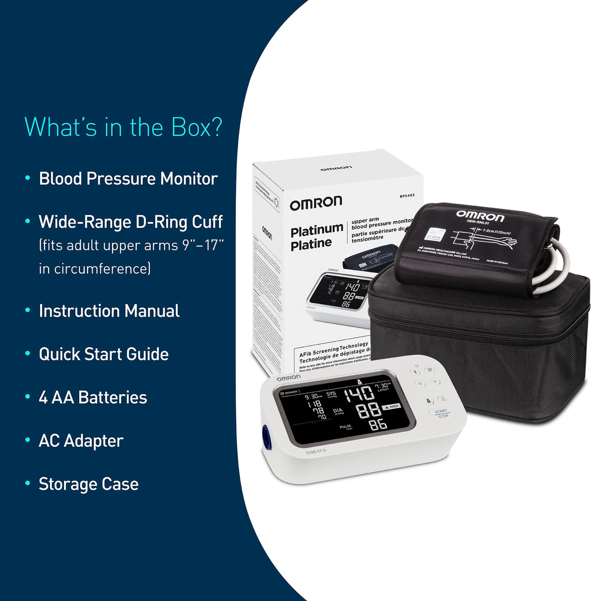 OMRON Platinum Upper Arm Blood Pressure Monitor - Clinically Validated Blood Pressure Arm Cuff - Use OMRON Connect App for Unlimited Measurements ๐ All In One Marketplace Canada