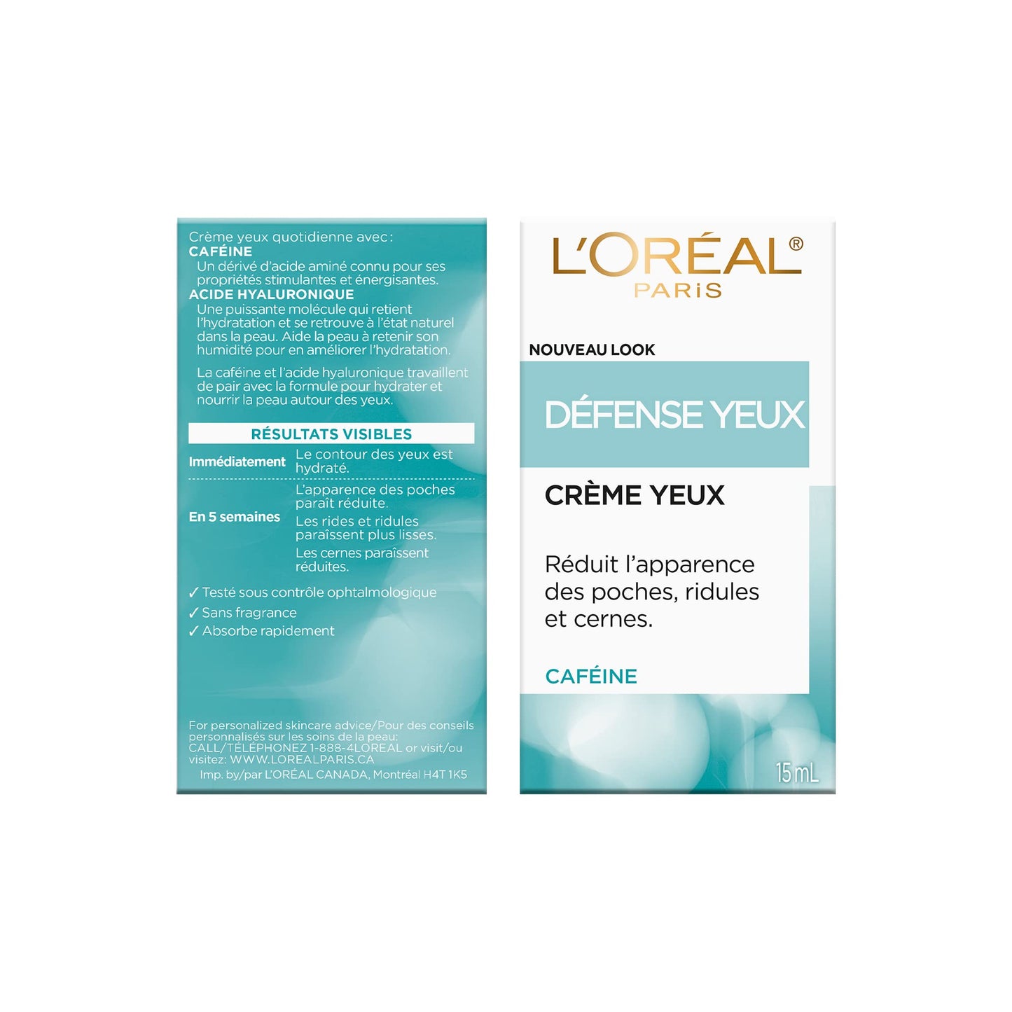 L'Oreal Paris Caffeine Eye Cream, with Hyaluronic Acid and Caffeine to Reduce look of Under Eye Wrinkles and Reduce Appearance of Puffiness, For Sensitive Skin, 15ml ๐ All In One Marketplace Canada
