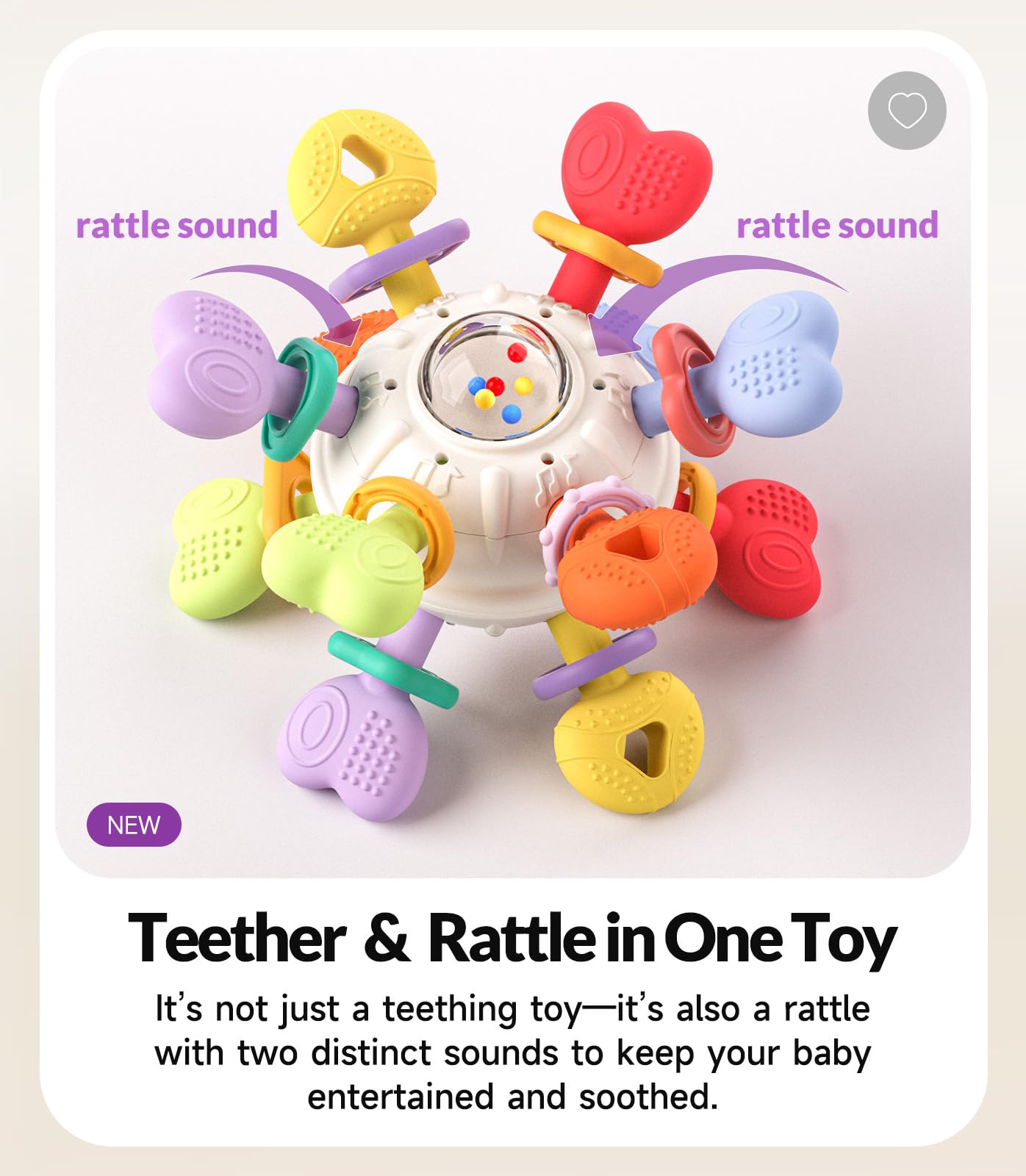 Infinno Baby Teething Toy with Rattle Spinner, BPA-Free Silicone for Baby ๐ All In One Marketplace Canada