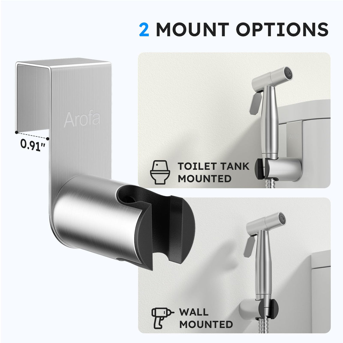 Arofa Handheld Bidet Sprayer for Toilet-Adjustable Water Pressure Control with Bidet Hose for Feminine Wash, Stainless Steel Brushed Nickel Cloth Diaper Bidet Toilet Sprayer for Baby Wash ๐ All In One Marketplace Canada