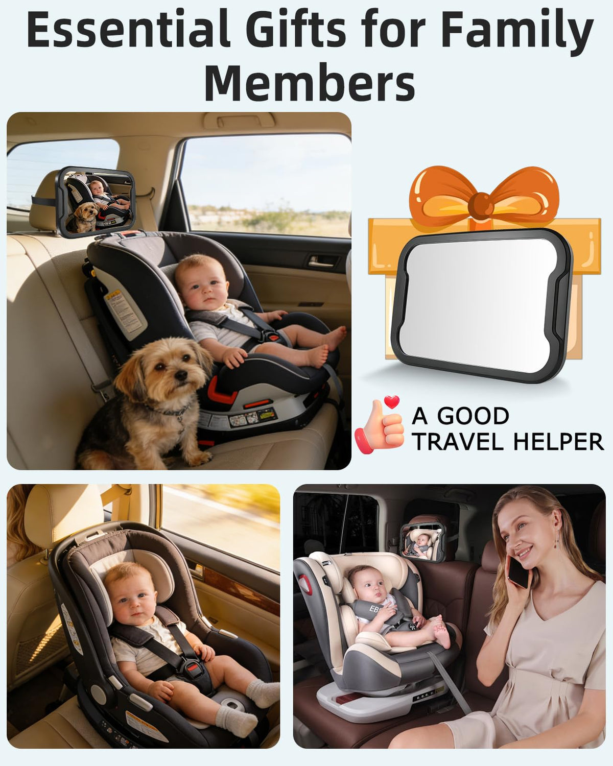Zacro Baby Car Mirror, Shatter-Proof Acrylic Baby Mirror for Car, Rearview Baby Mirror-Easily to Observe The Baby's Every Move, Safety and 360 Degree Adjustability ๐ All In One Marketplace Canada