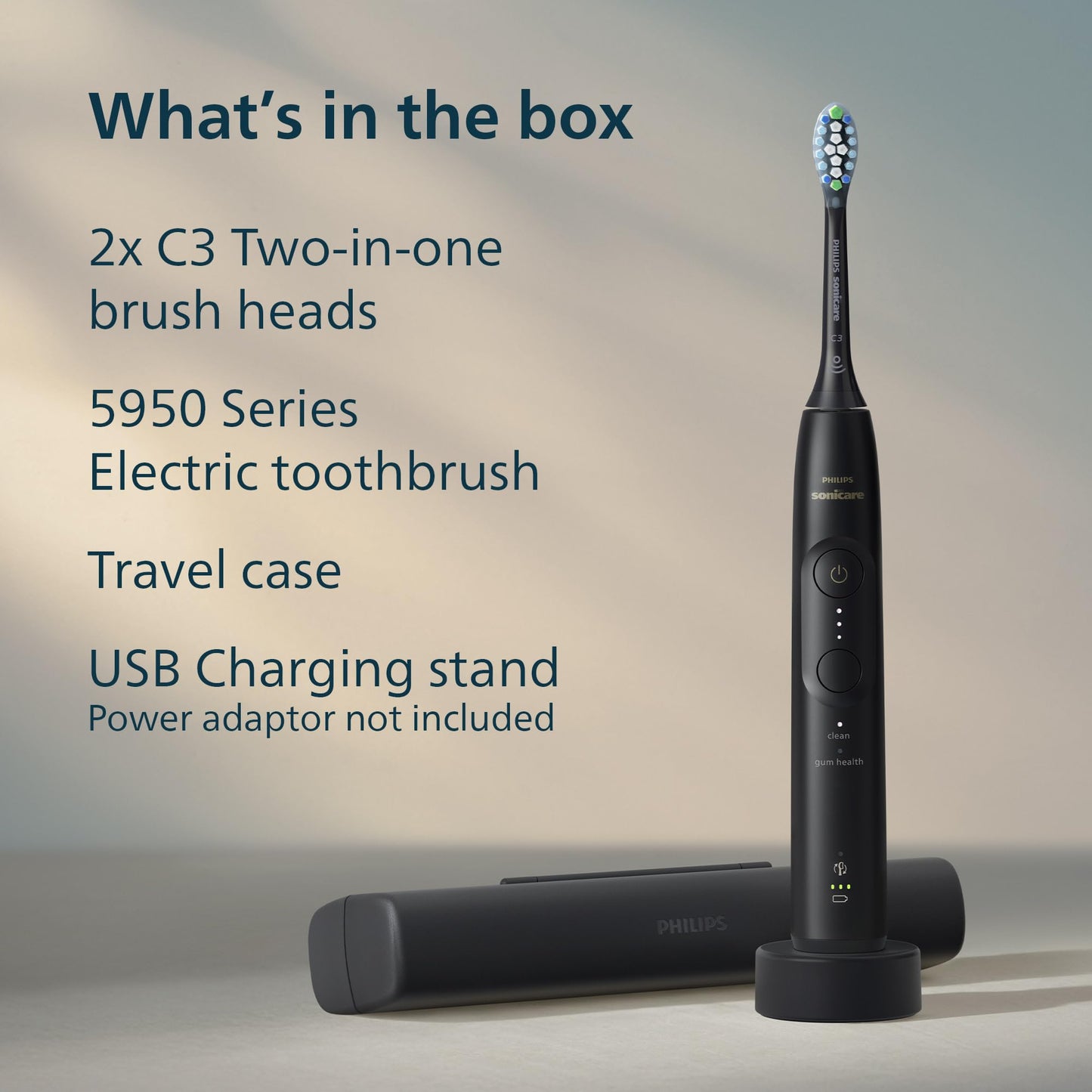 Philips Sonicare 5950 Rechargeable Electric Toothbrush, 2 Brush Head, Black š All In One Marketplace Canada