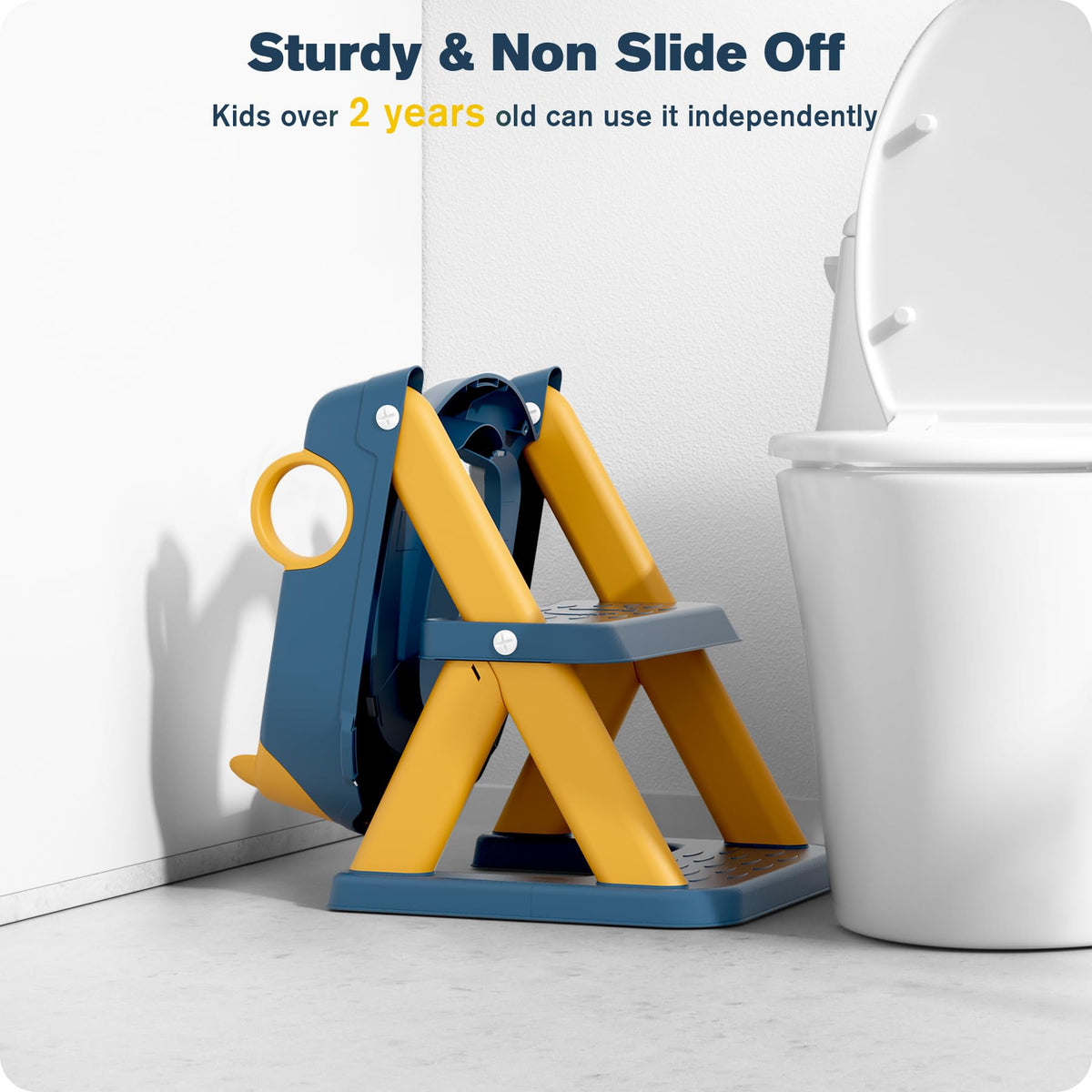 Rabb 1st Potty Training Seat, Upgrade Toddler Toilet Seat for Kids Boys Girls, 2 in 1 Potty Training Toilet for Kids, Splash Guard Anti-Slip Pad Step Stool(Blueyellow) ๐ All In One Marketplace Canada