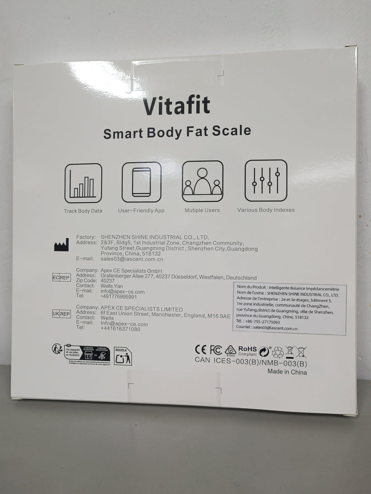 Vitafit Smart Weight Scale, High Accuracy 0.1lb by Our Professional Factory Since 2001, Scale Body Weight App Sync 13 Body Composition with BMI, Body Fat and Muscle, 400lb, LED, Black ๐ All In One Marketplace Canada