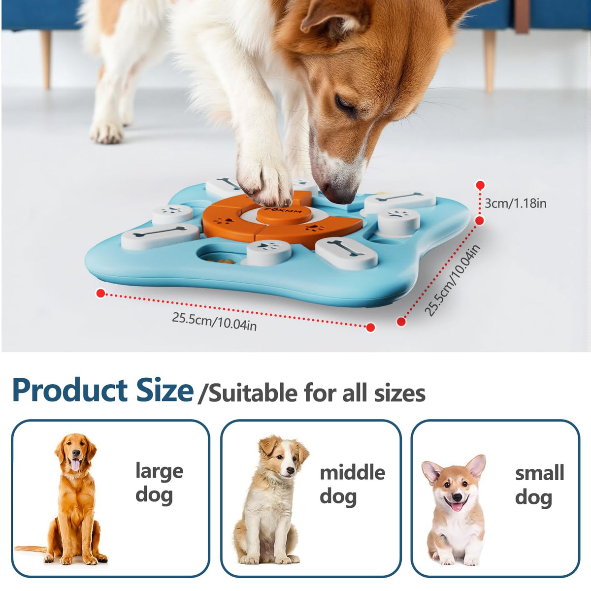 FOXMM Interactive Dog Treat Puzzle Toys for IQ Training & Mental Stimulating,Fun Slow Feeder,Large Medium Small Dogs Enrichment Toys with Squeak Design 🍁 All In One Marketplace Canada