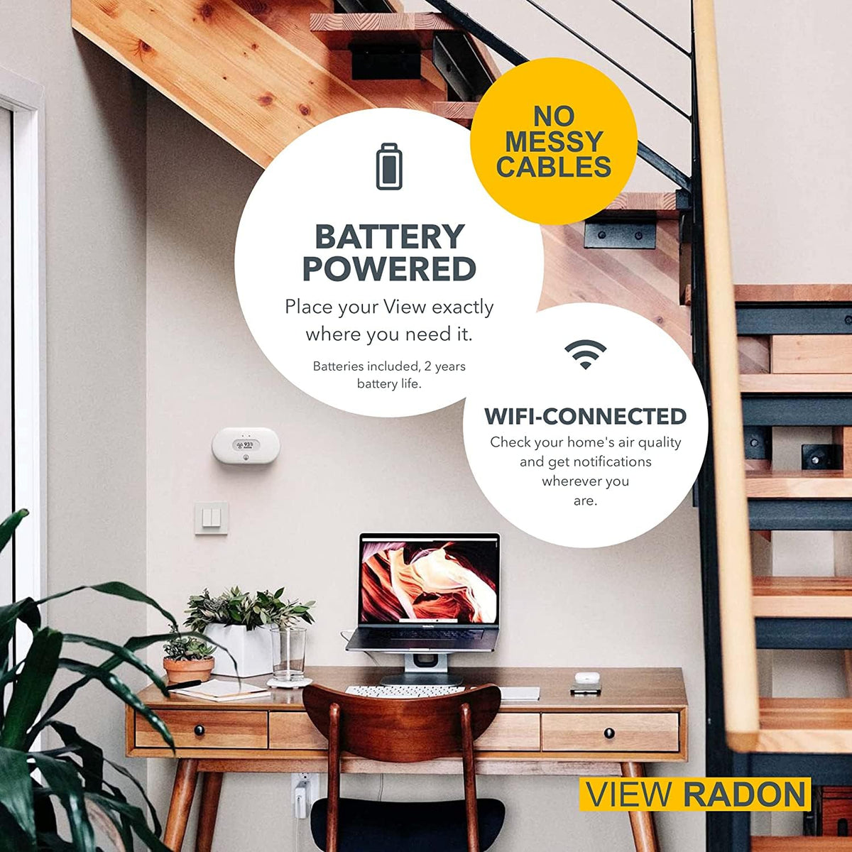 Airthings View Radon 2989 - Radon Monitor (Radon, Humidity, Temp) with WiFi & Calm Tech Display ๐ All In One Marketplace Canada