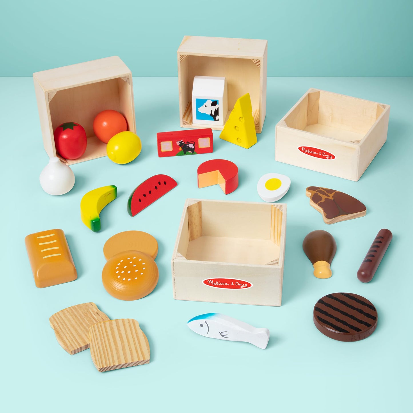 Melissa & Doug Food Groups, 21-Piece Wooden Toys Set of Pretend Play Food & Kids Play Kitchen Accessories, Preschool Toys for Girls & Boys Ages 3+ ๐ All In One Marketplace Canada