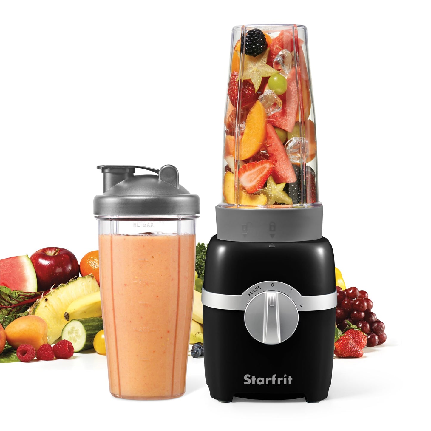 Starfrit Personal Blender, Two 828ml Cups, High, Low & Pulse Modes, 300W, Black ๐ All In One Marketplace Canada