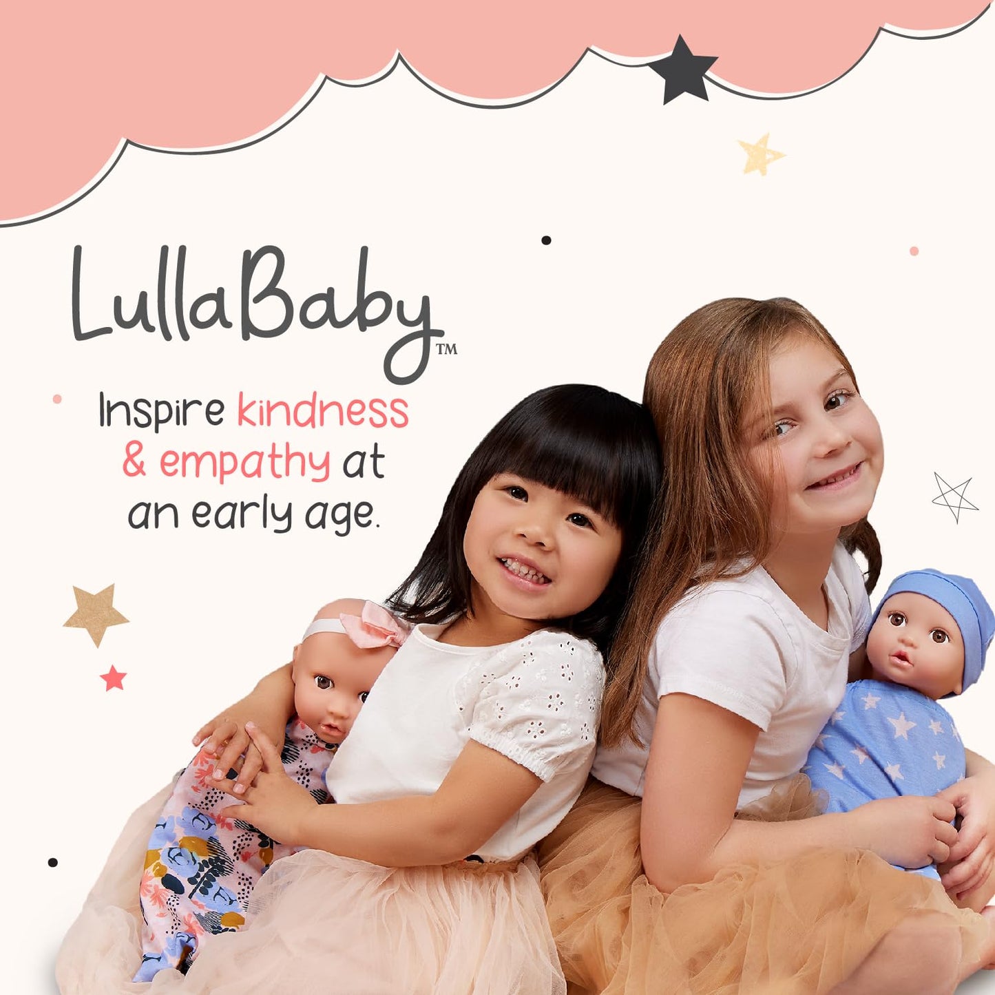 LullaBaby Baby Doll Stroller, Foldable Star-Print Toy Stroller, Accessory ๐ All In One Marketplace Canada
